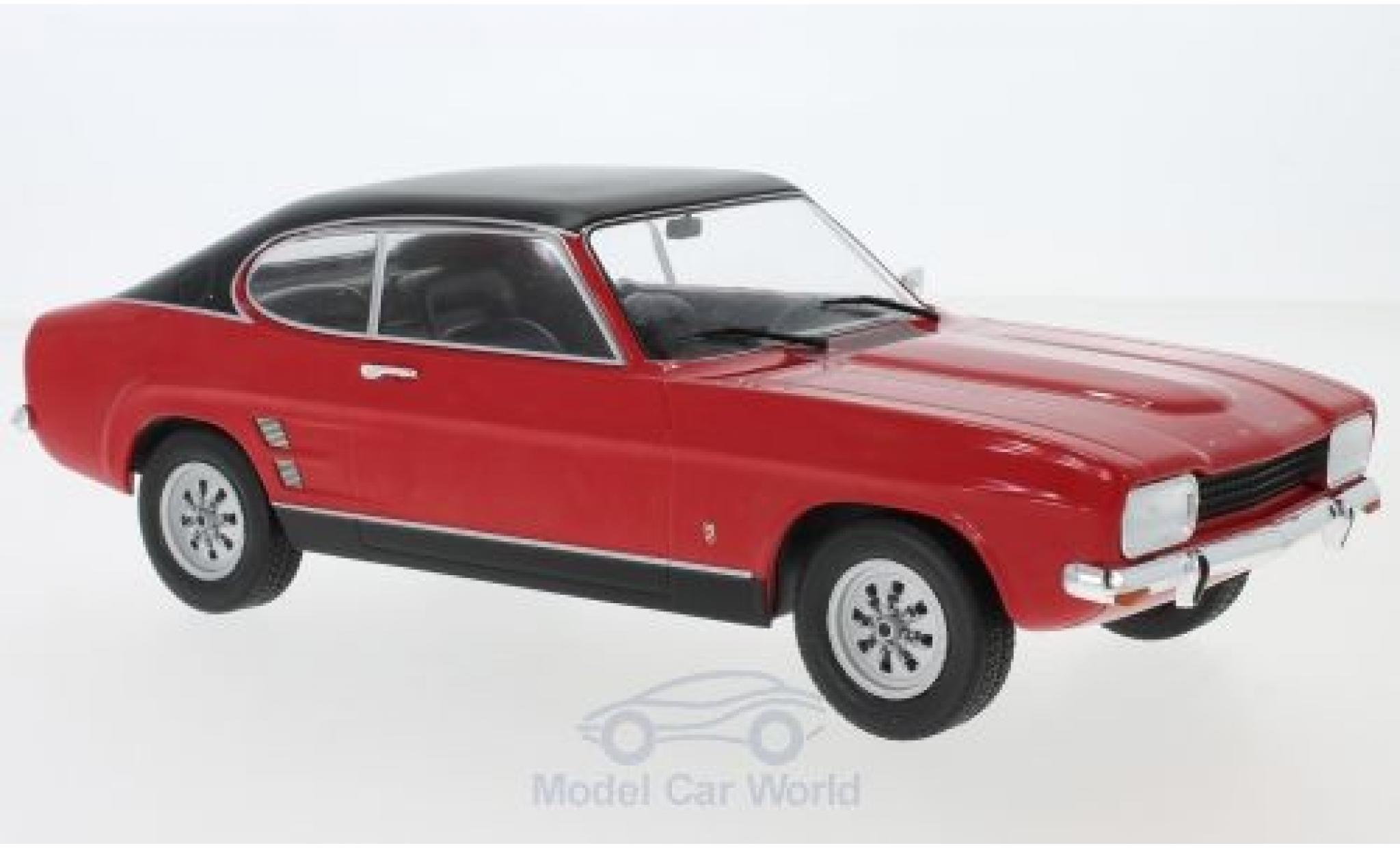 Ford Capri 1/18 MCG MKI 1600 GT rood/zwart 1973 modelauto