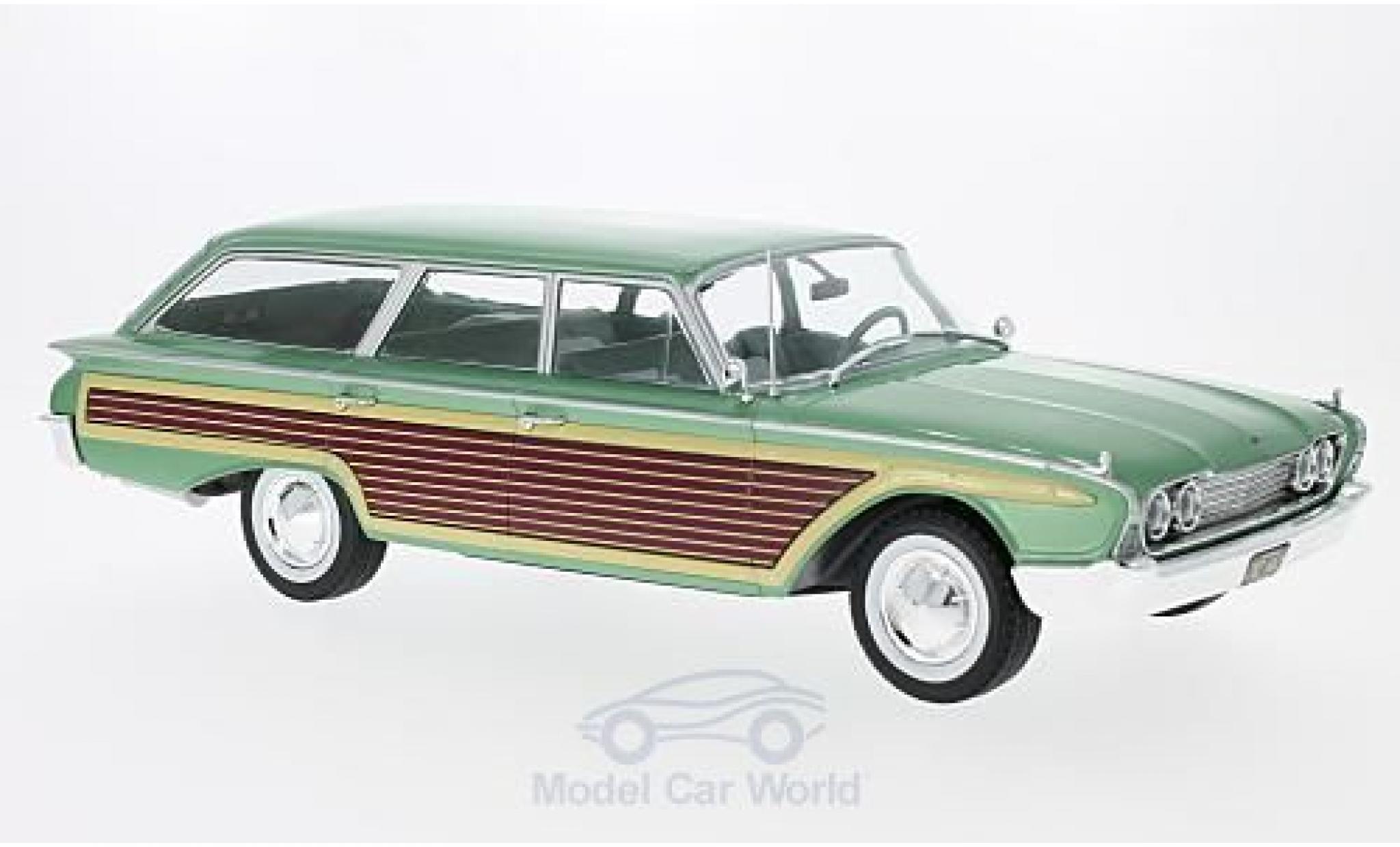 Ford Country Squire 1/18 MCG metallic groen/Holzoptik 1960 modelauto