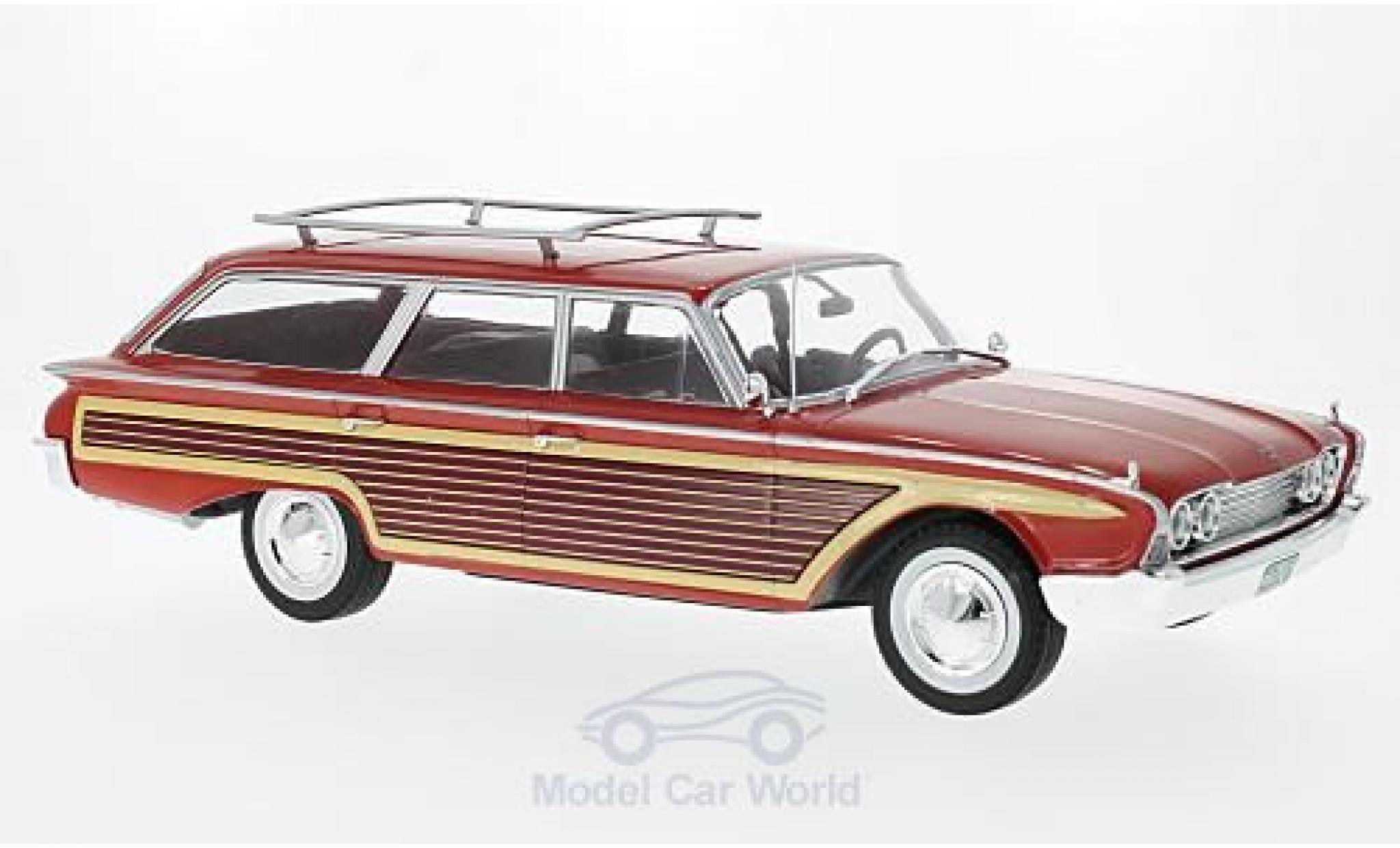 Ford Country Squire 1/18 MCG rood/Holzoptik 1960 mit Dachreling modelauto