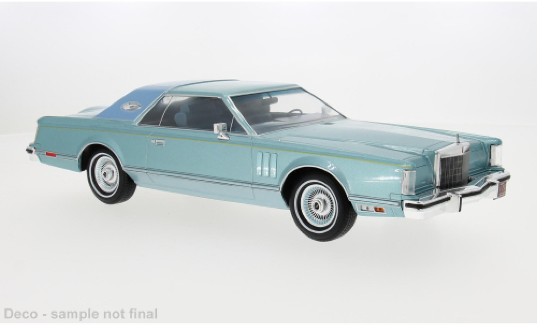 Lincoln Continental 1/18 MCG Mark V metallic blauw 1978 1:18 modelauto