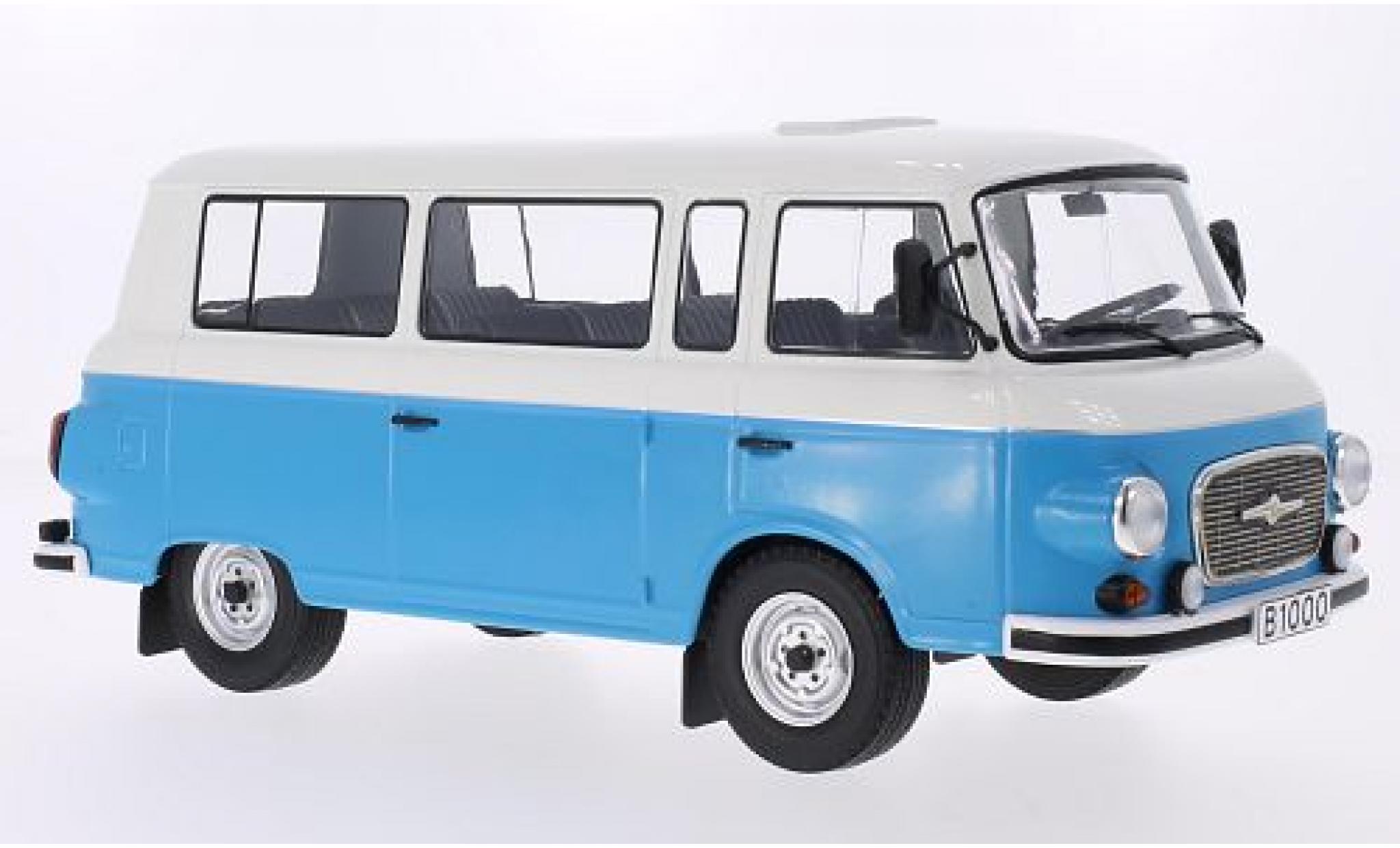 Barkas B 1000 1/18 MCG Minibus blauw/wit 1965 modelauto
