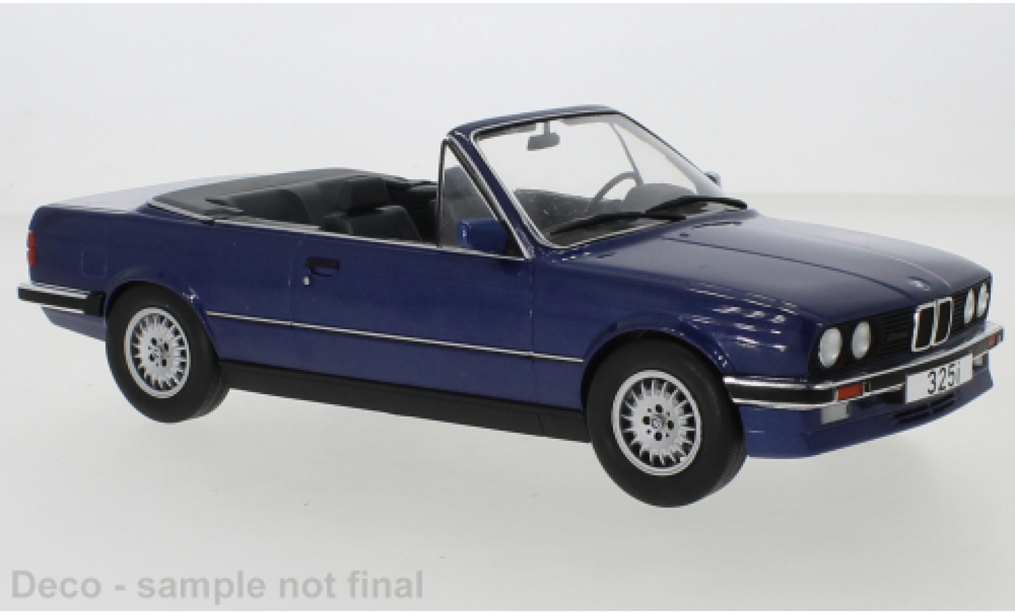 Bmw 325 1/18 MCG i (E30) Cabriolet metallic blauw 1985 modelauto