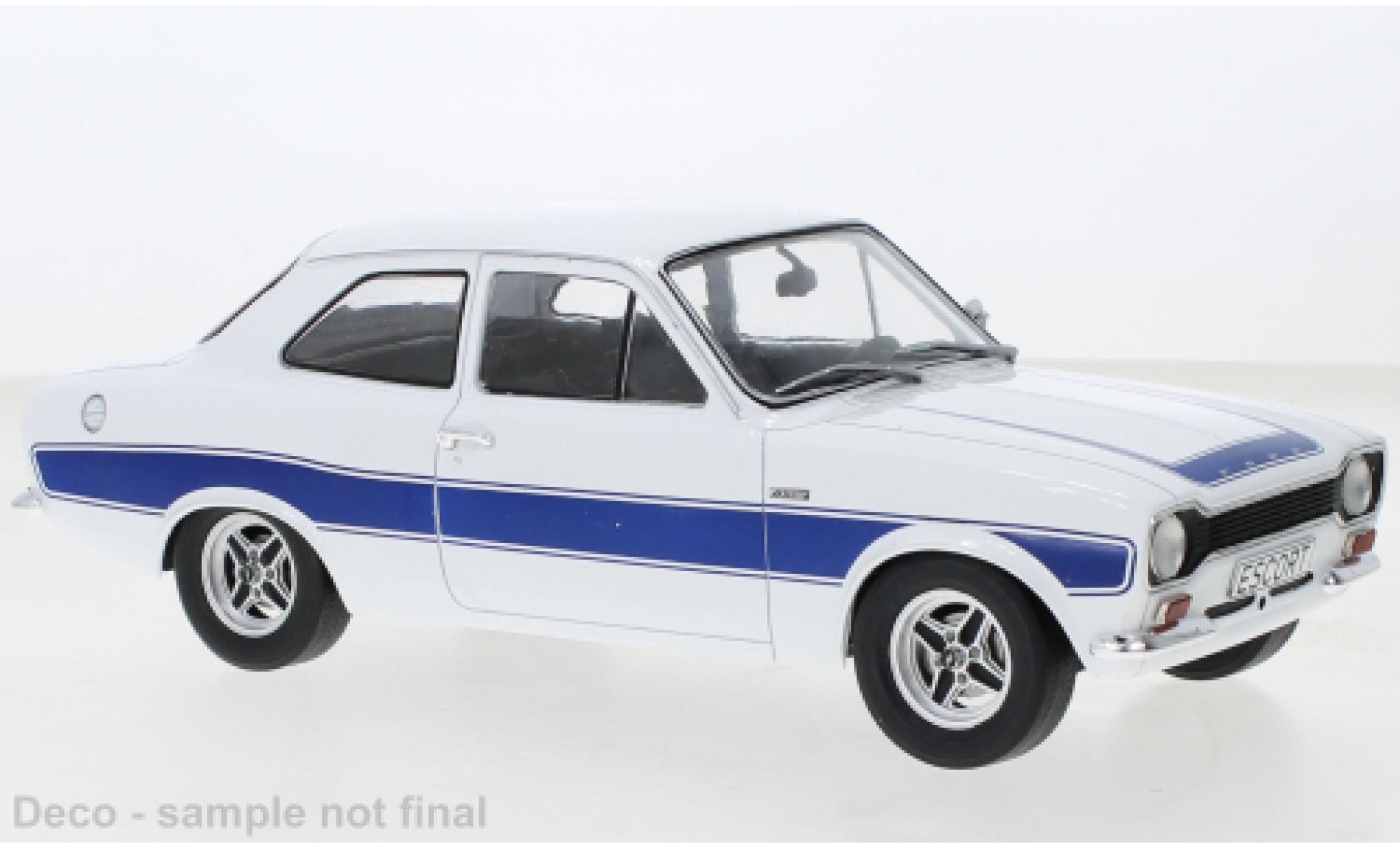 Ford Escort 1/18 MCG MK I RS 2000 wit/blauw 1973 modelauto