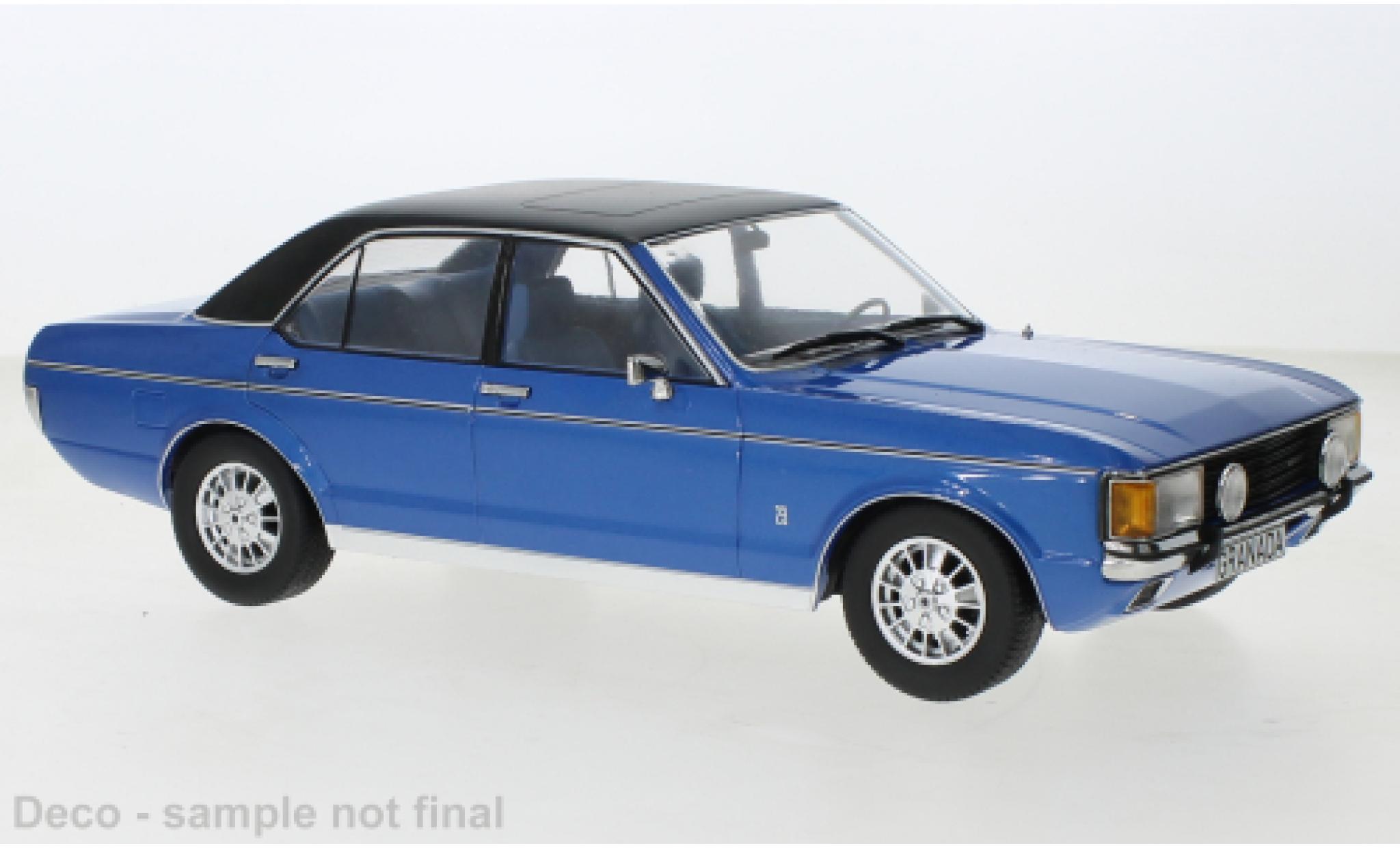 Ford Granada 1/18 MCG MK I metallic blauw/matt-zwart 1975 modelauto