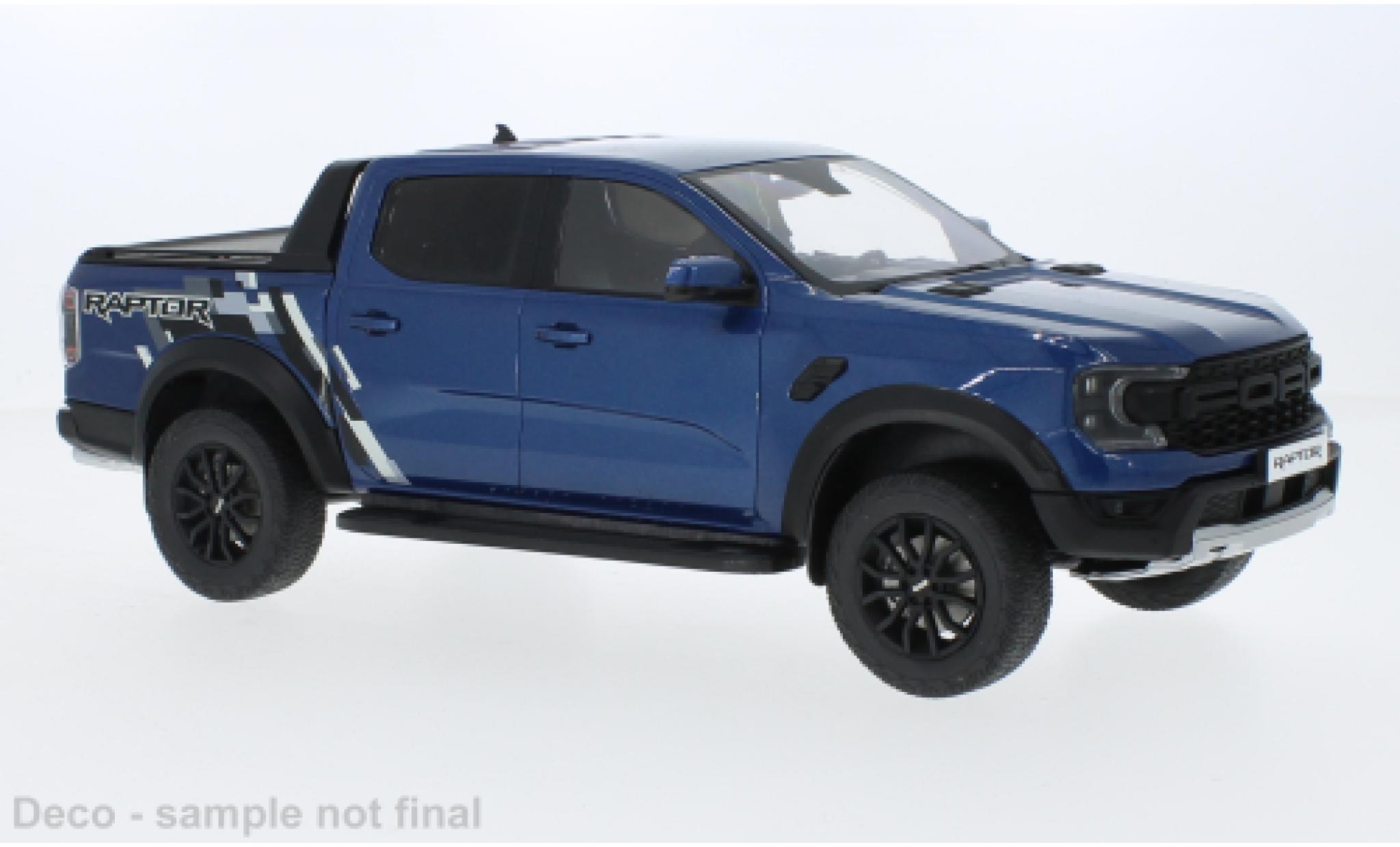 Ford Ranger 1/18 MCG Raptor metallic blauw 2023 modelauto