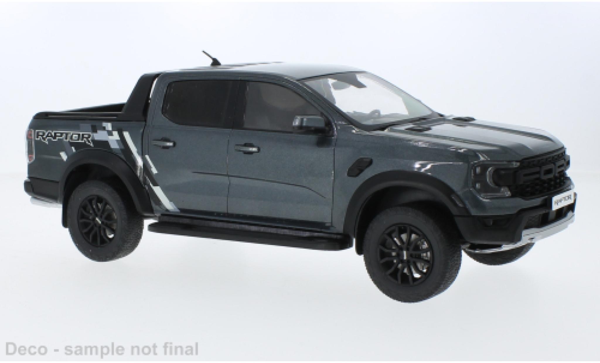 Ford Ranger 1/18 MCG Raptor metallic grijs/D&eacute;corer 2023 modelauto