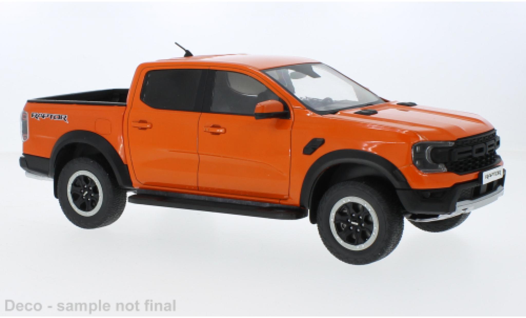 Ford Ranger 1/18 MCG Raptor oranje 2023 modelauto
