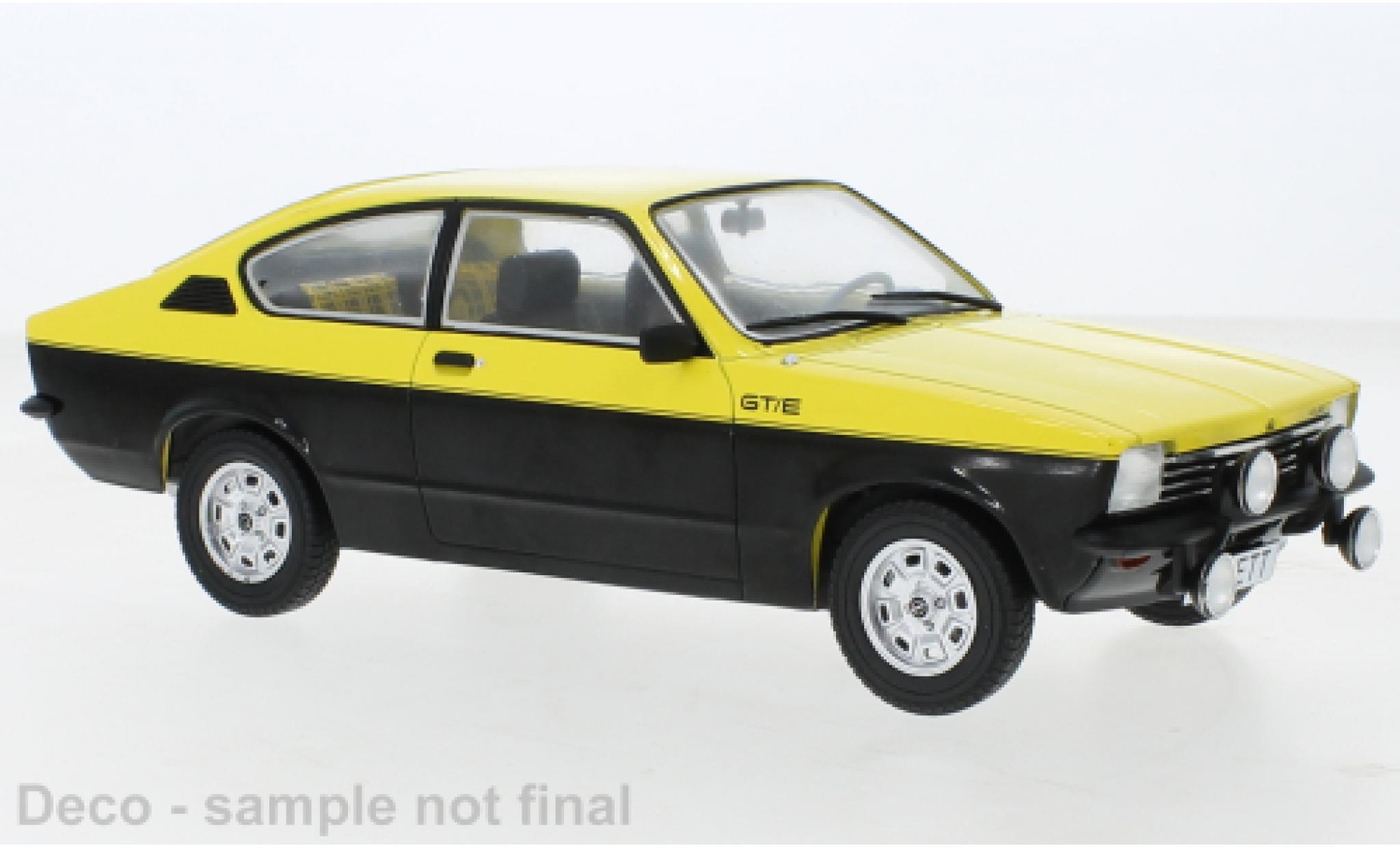 Opel Kadett 1/18 MCG C Coupe GT/E geel/zwart 1975 modelauto