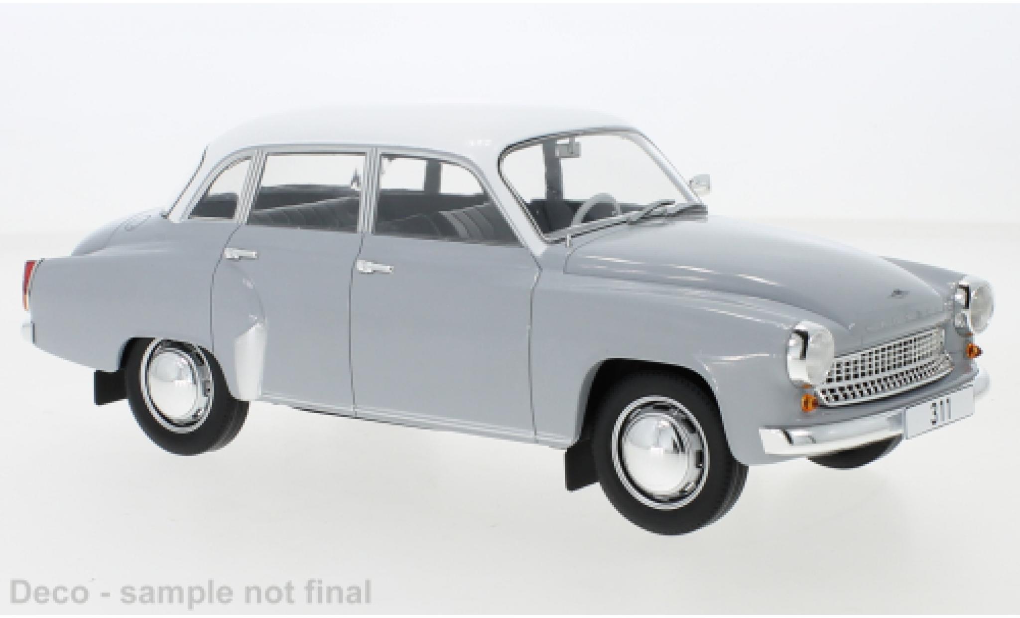 Wartburg 311 1/18 MCG grijs/wit 1959 modelauto