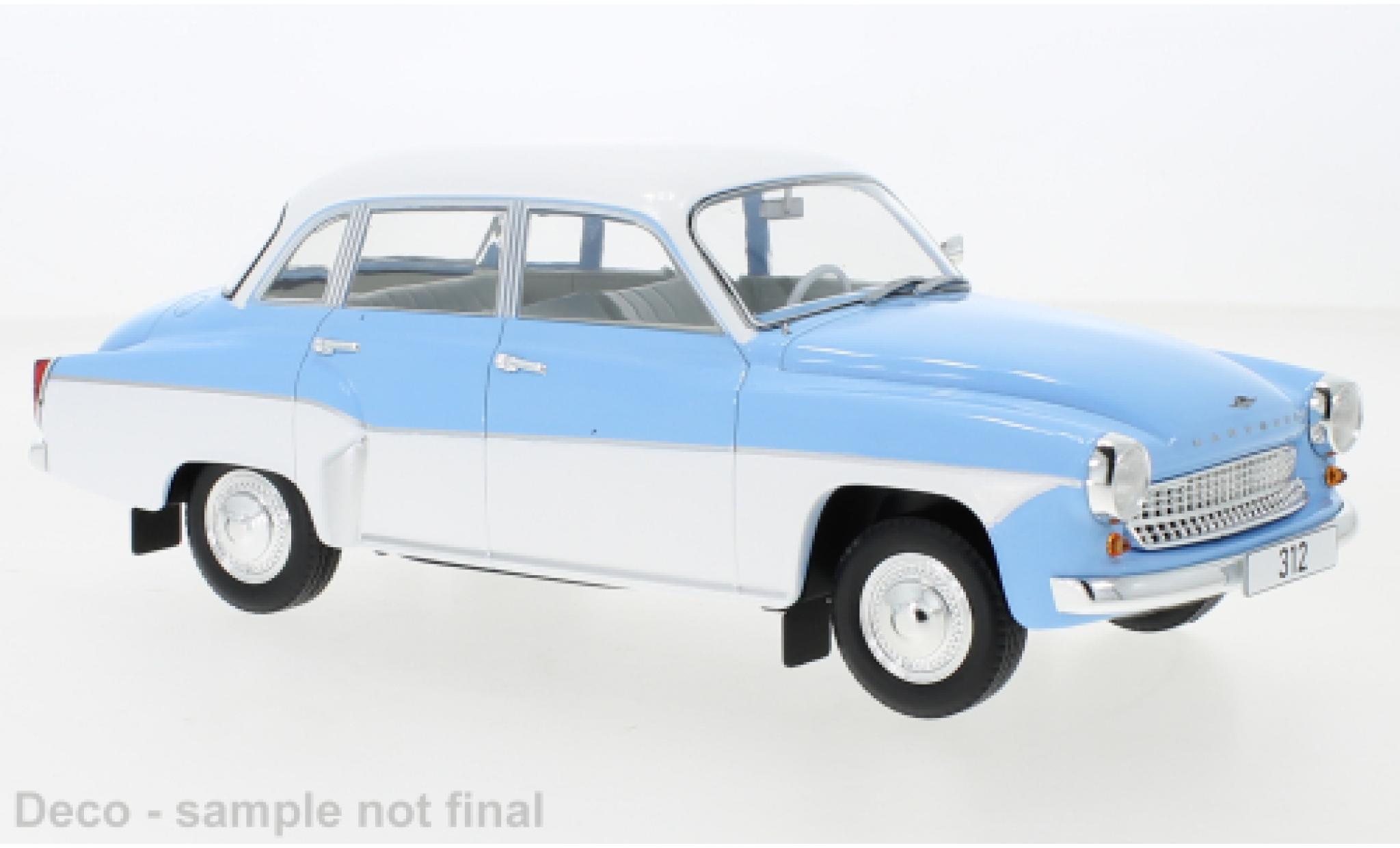 Wartburg 312 1/18 MCG blauw/wit 1965 modelauto
