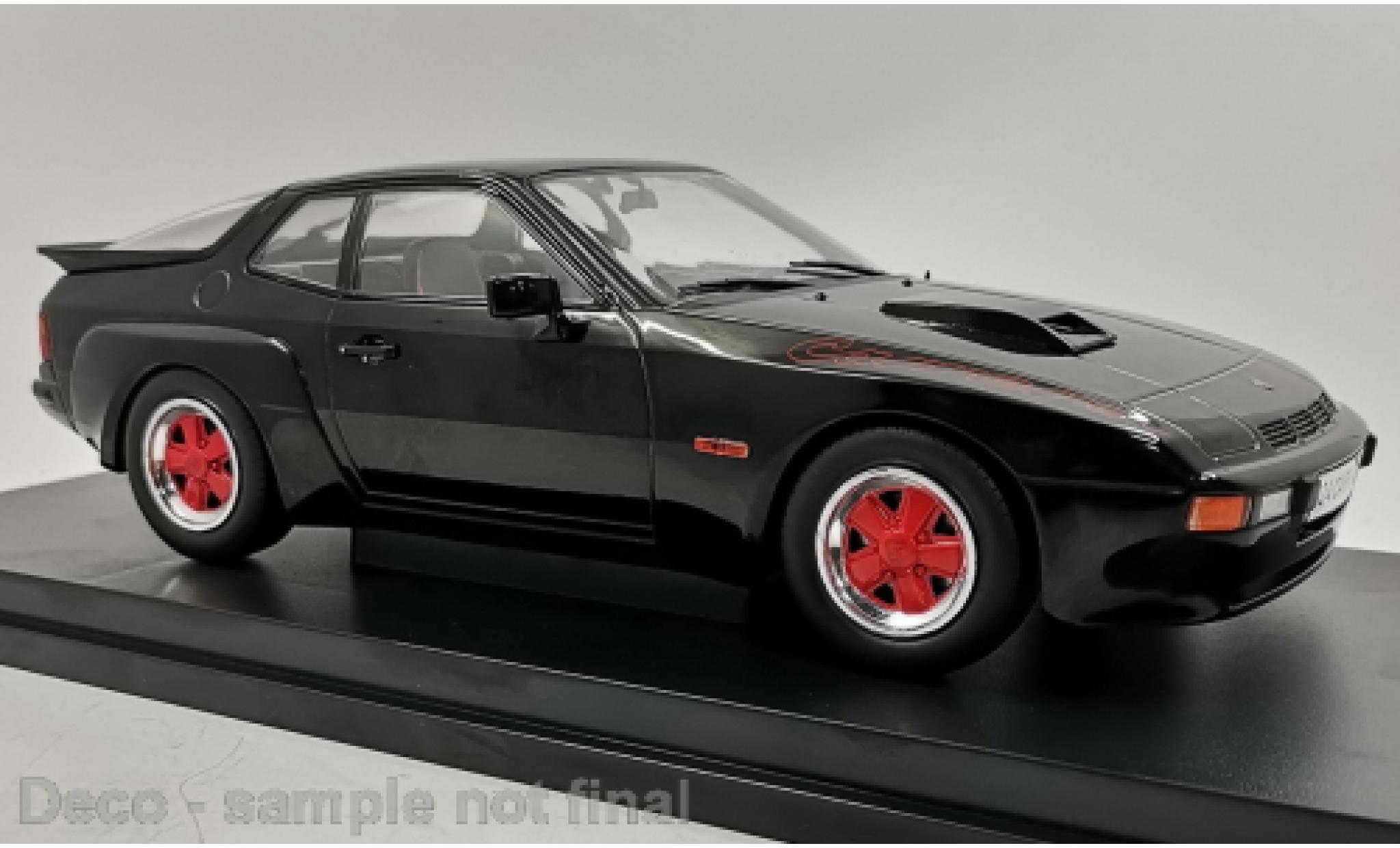 Porsche 924 1/18 MCG Carrera GT zwart 1981 mit rooden Felgen modelauto