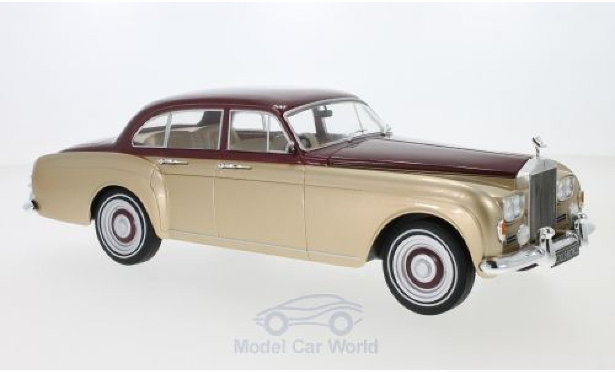 Rolls Royce Silver Cloud 1/18 MCG III Flying Spur H.J.Mulliner metallic rood/metallic beige RHD 1965 modelauto