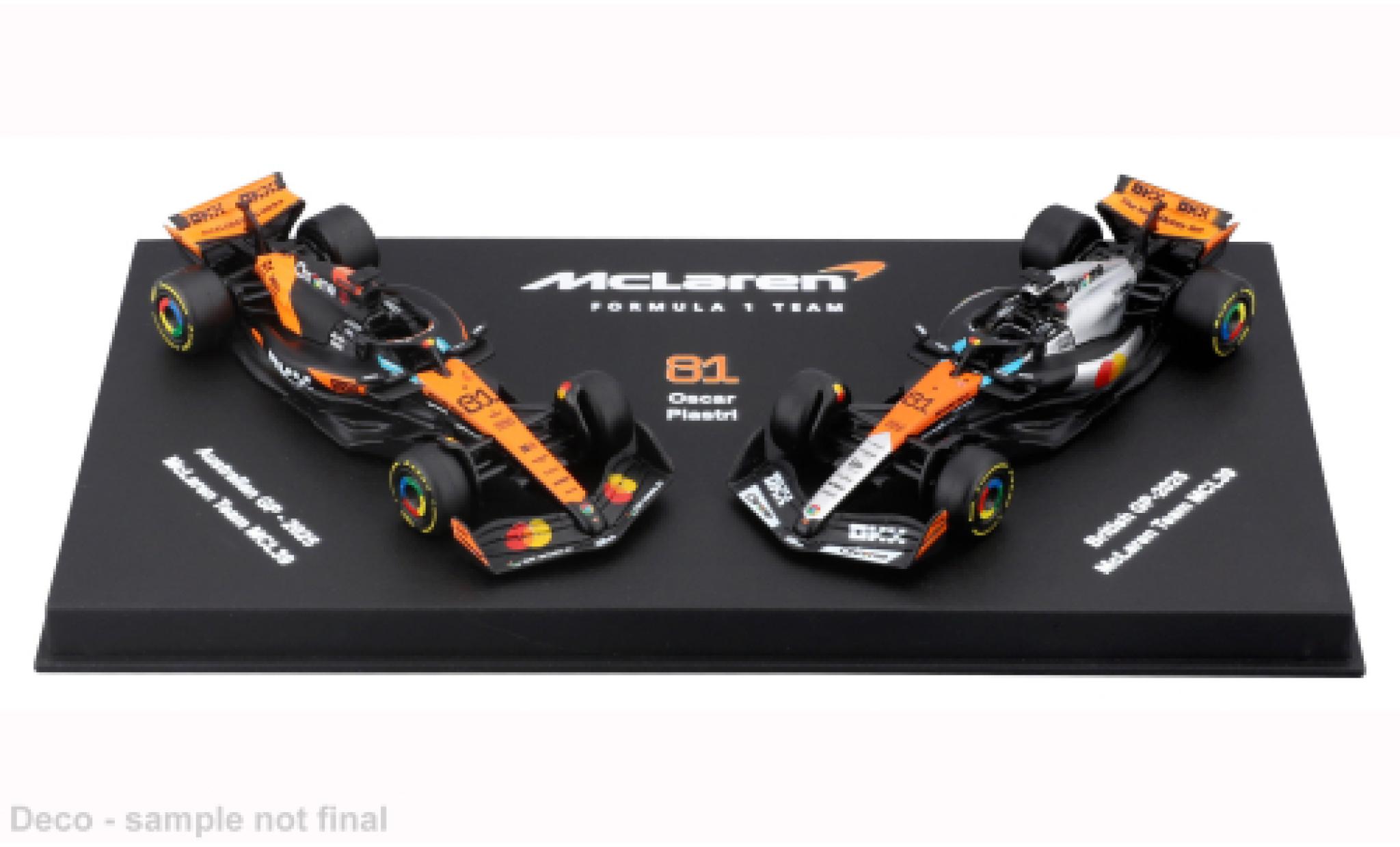 McLaren F1 1/43 Burago 2er Set: MCL39 Formel 1 2025 Team #81 O.Piastri 1:43 Bburago modelauto