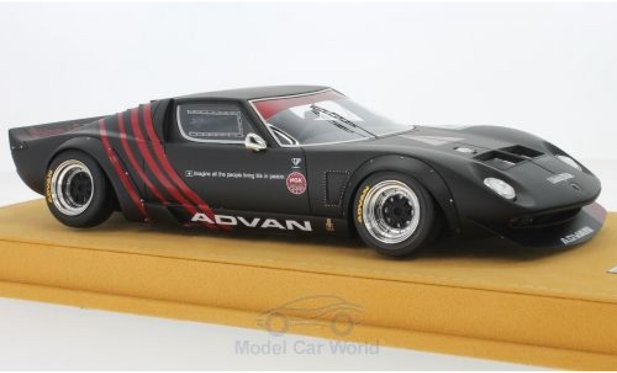 Lamborghini Miura 1/18 MCW Models LB Works matt-zwart/rood RHD Chassis Ford GT40 N4 Liberty Walk modelauto