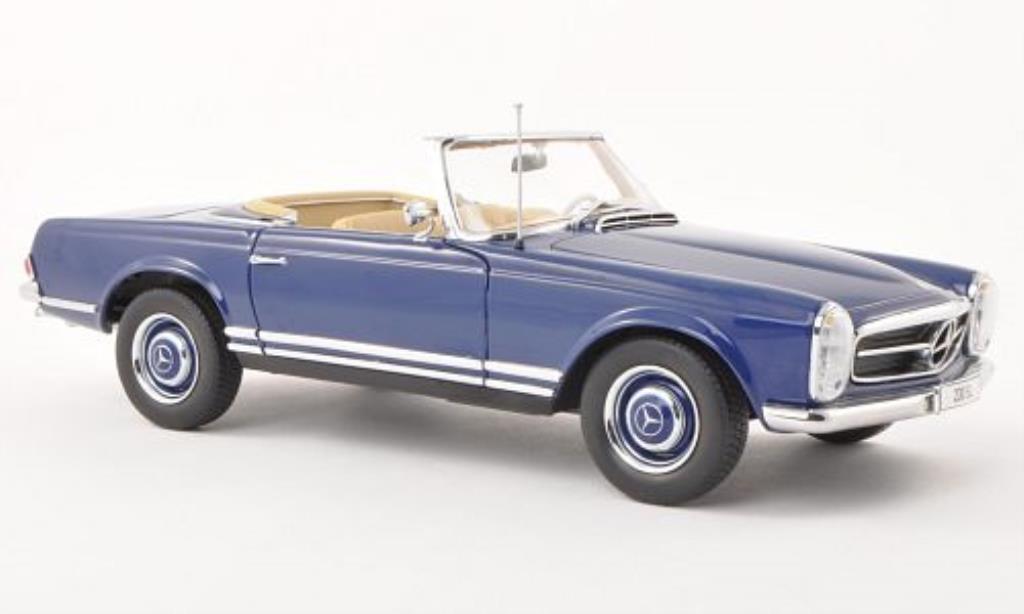 Mercedes 230 SL 1/18 Norev SL (W113) blauw 1963 modelauto