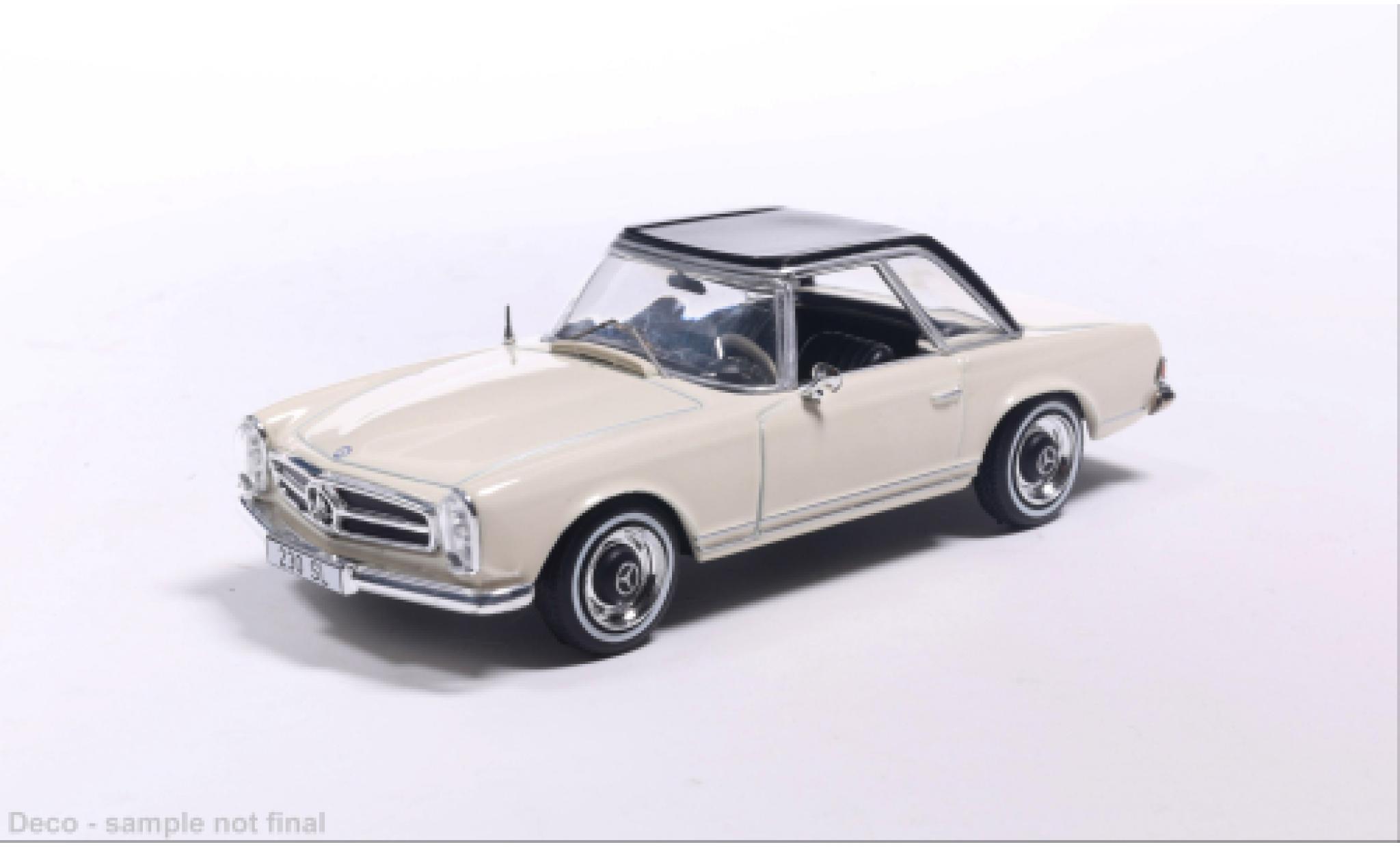 Mercedes 230 1/43 IXO SL (W113) HardTop beige/zwart 1964 1:43 modelauto