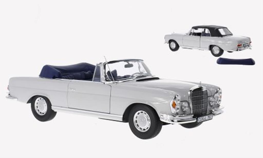 Mercedes 280 SE 1/18 Norev SE Cabriolet grijs 1968 modelauto