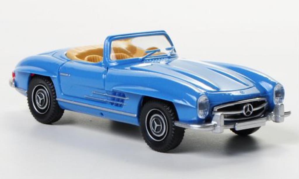 Mercedes 300 SL 1/87 Wiking SL Roadster blauw modelauto