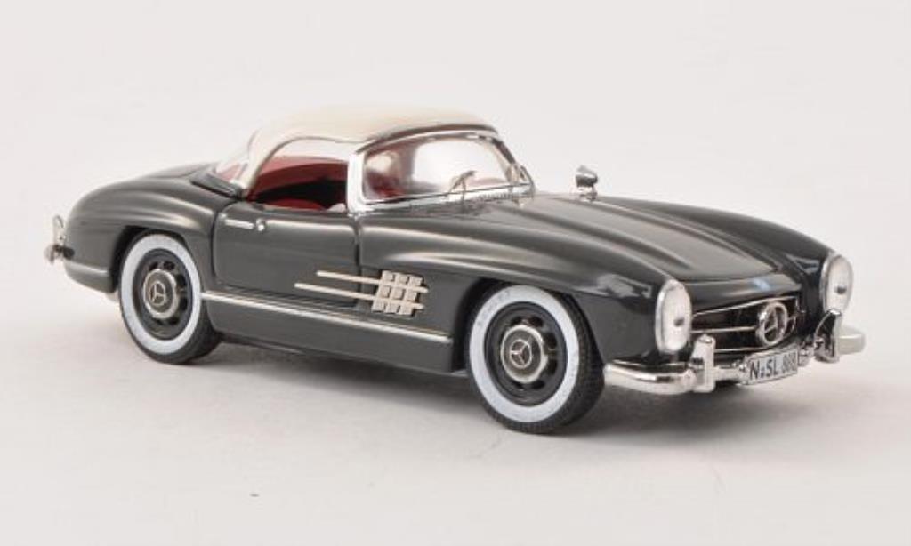 Mercedes 300 SL 1/43 Schuco SL Roadster Hardtop grijs/beige modelauto