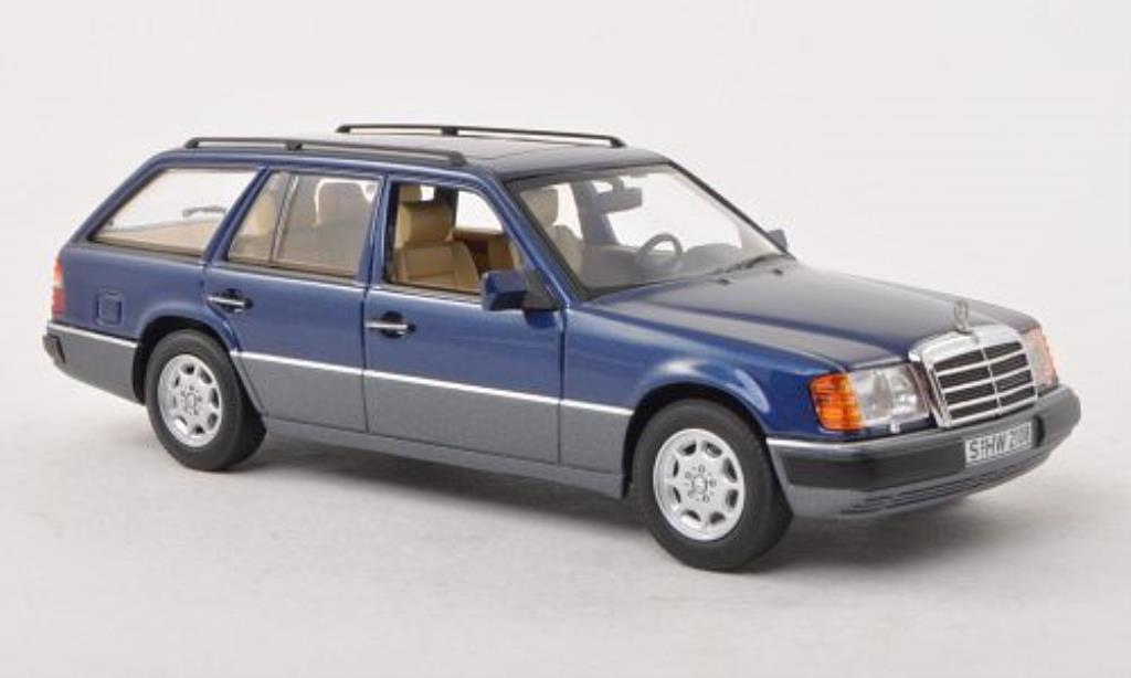 Mercedes 300 TE 1/43 Minichamps TE (S124) blauw/grijs 1988 modelauto