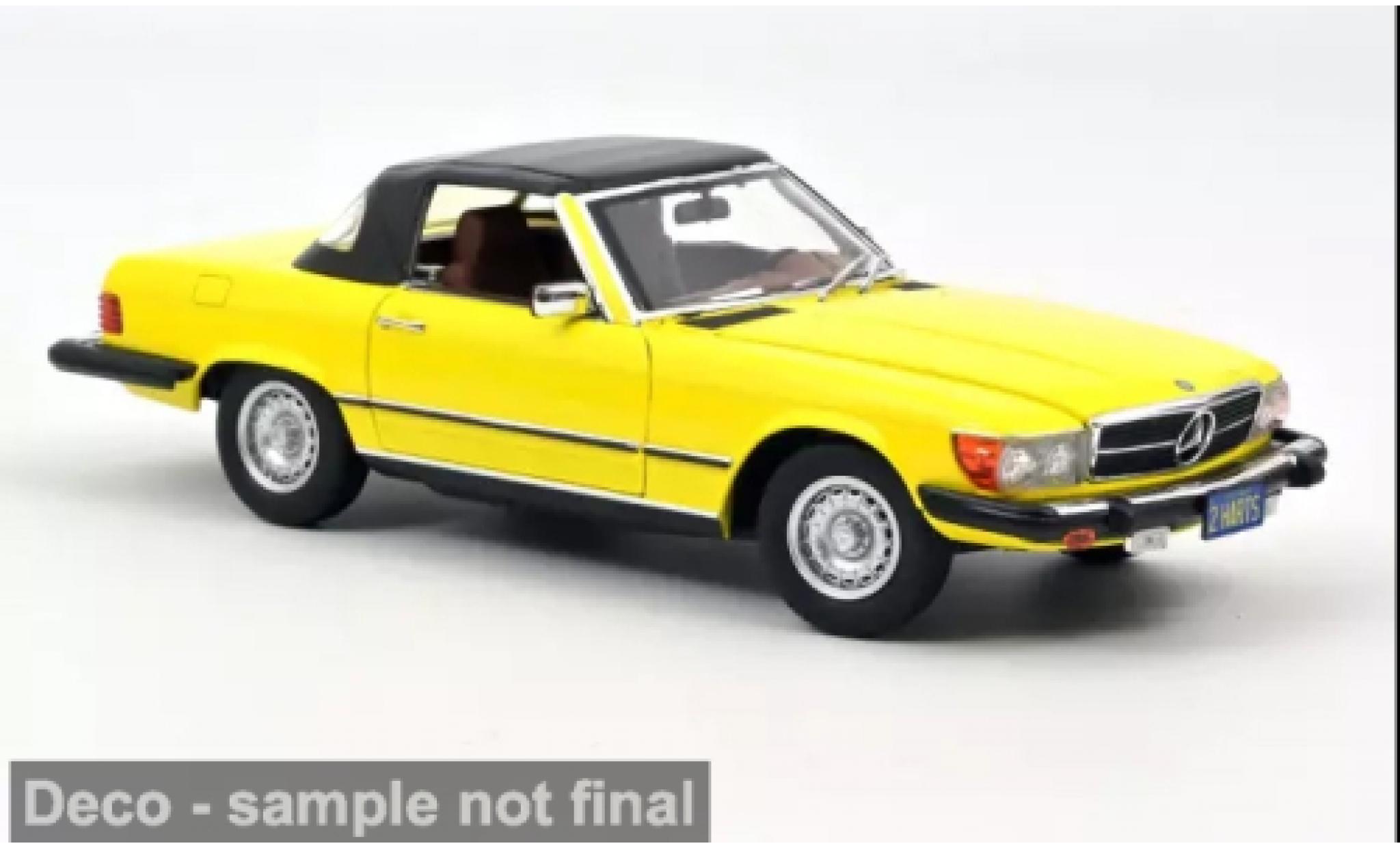 Mercedes 450 1/18 Norev SL geel/zwart 1979 1:18 modelauto