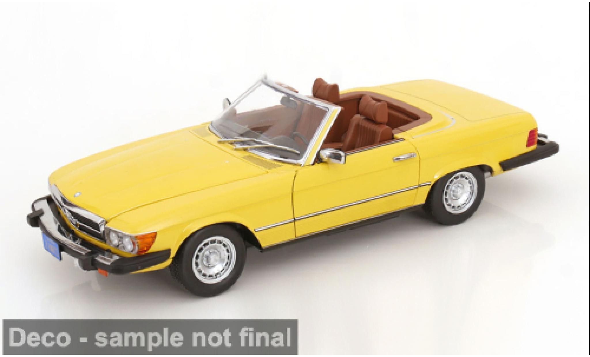 Mercedes 450 1/12 KK Scale SL (R 107) US-Version geel 1979 1:12 modelauto