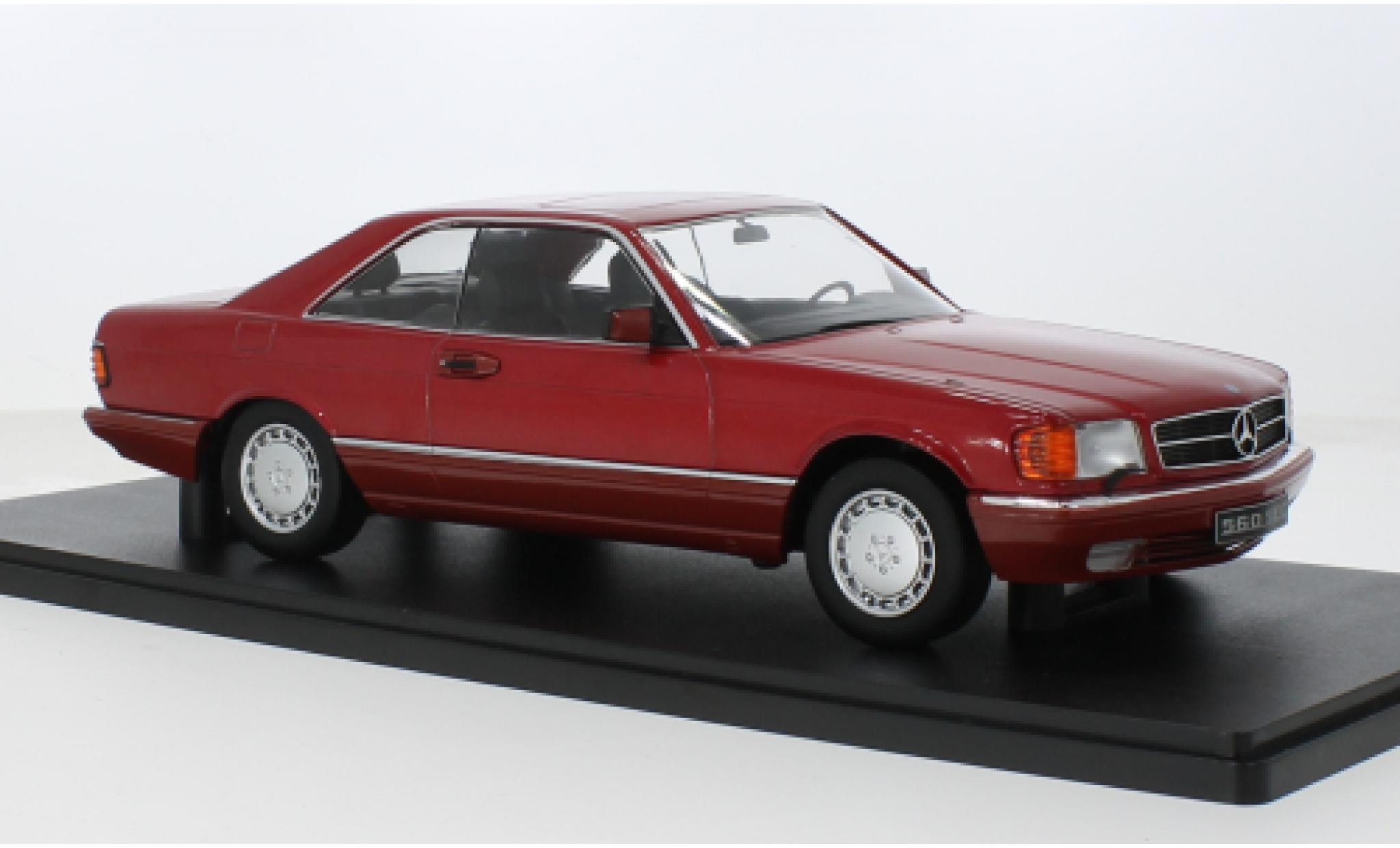Mercedes 500 1/18 KK Scale SEC (C126) rood 1:18 modelauto
