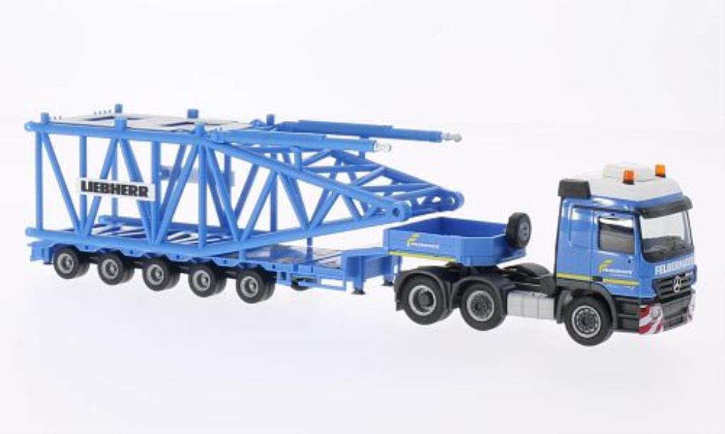 Mercedes Actros 1/87 Herpa L 02 Felbermayr (A) Semitieflader-SZ mit Anlenkstuck fur Liebherr LR 1600/2 modelauto
