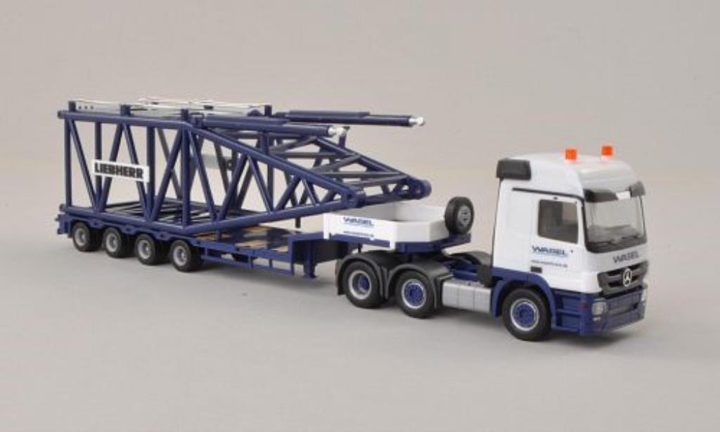Mercedes Actros 1/87 Herpa L 08 Wasel Krane Semitieflade-SZ mit Anlenkstuck fur Liebherr LR 1600/2 modelauto