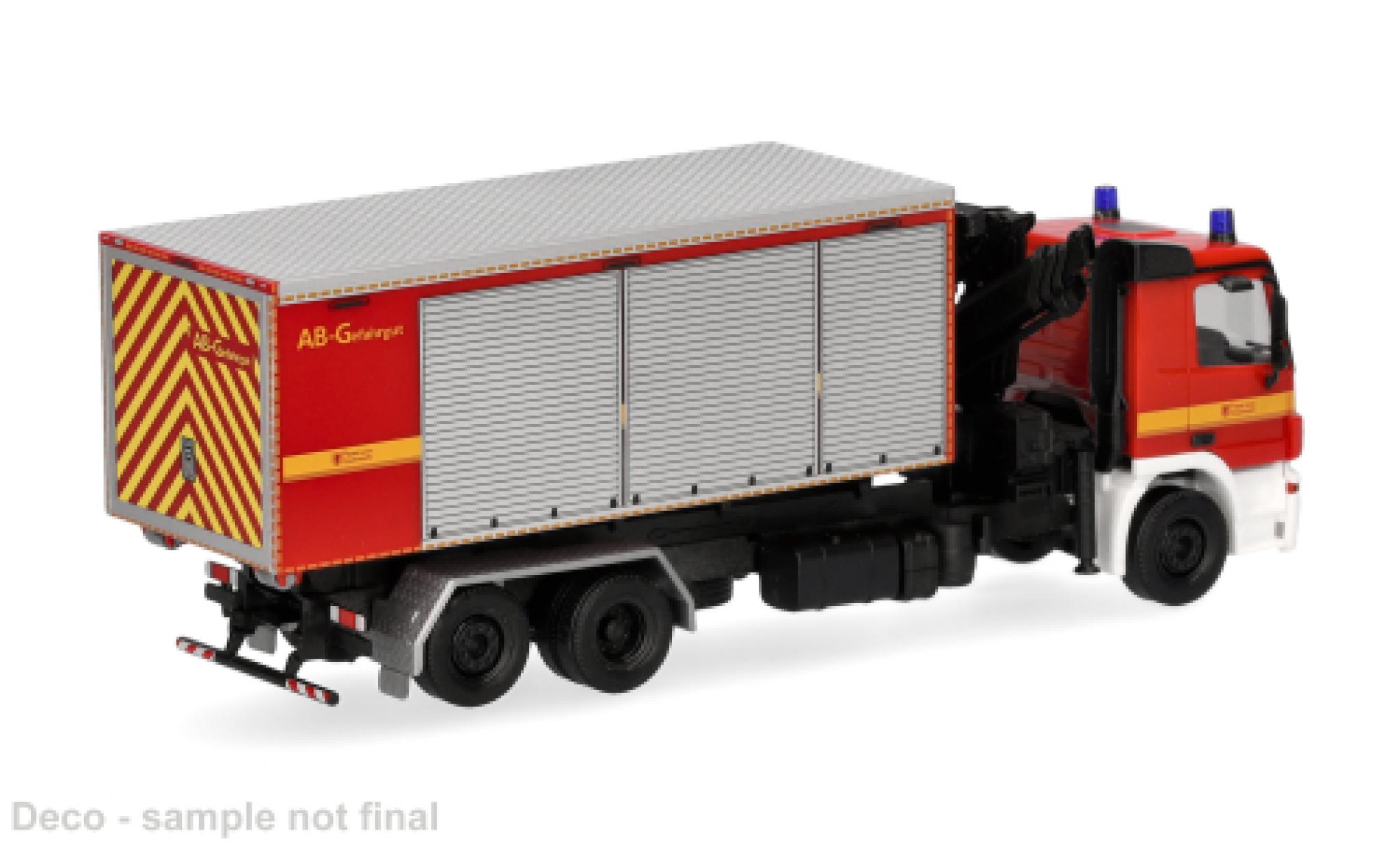 Mercedes Actros 1/87 Herpa M 2008 WLS Brandweer L&uuml;nen "AB-G" 1:87 modelauto
