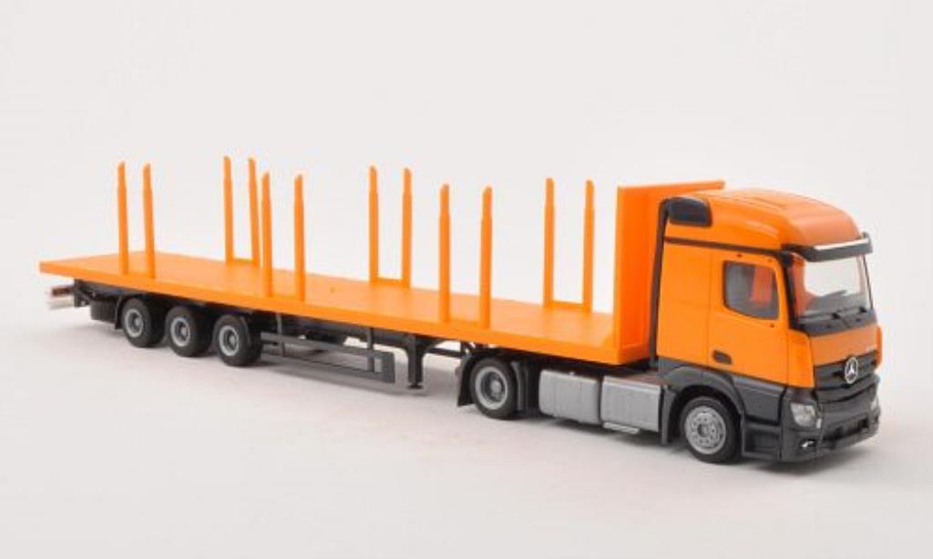 Mercedes Actros 1/87 Herpa Streamspace oranje Lowliner-Rungen -SZ modelauto