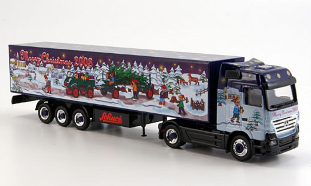 Mercedes Actros 1/87 Schuco V8 Koffersattelzug Weihnachten 2008 modelauto