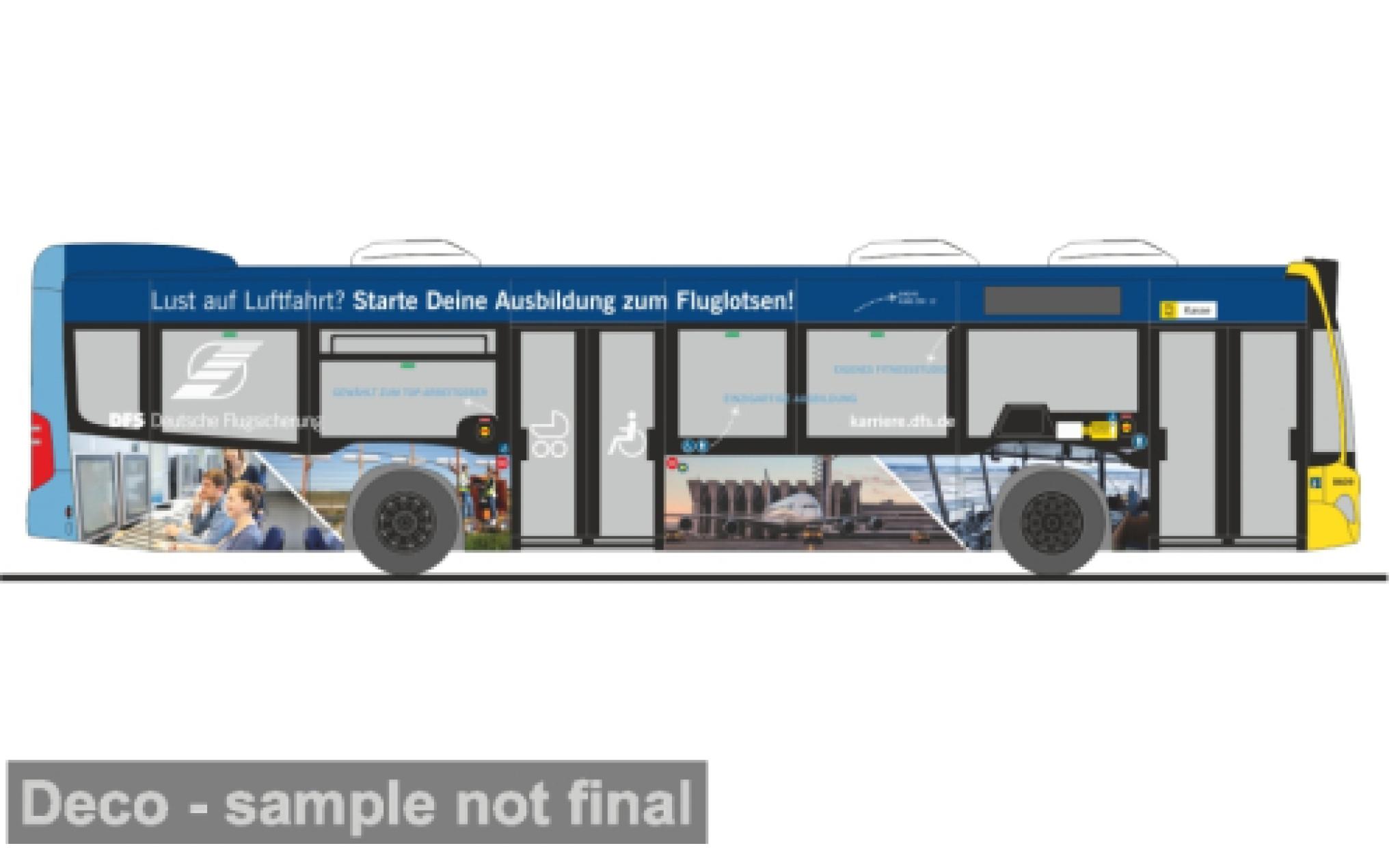 Mercedes Citaro 1/87 Rietze 2015 Hartmann Berlin - Deutsche Flugsicherung 1:87 modelauto