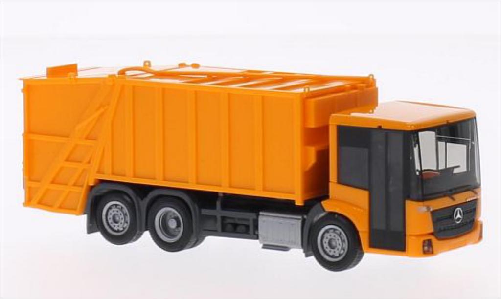 Mercedes Econic 1/87 Herpa Pressmullwagen oranje modelauto