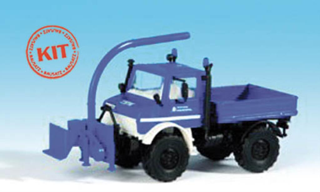 Mercedes Unimog 1/87 Kibri THW mit Fronthacksler modelauto