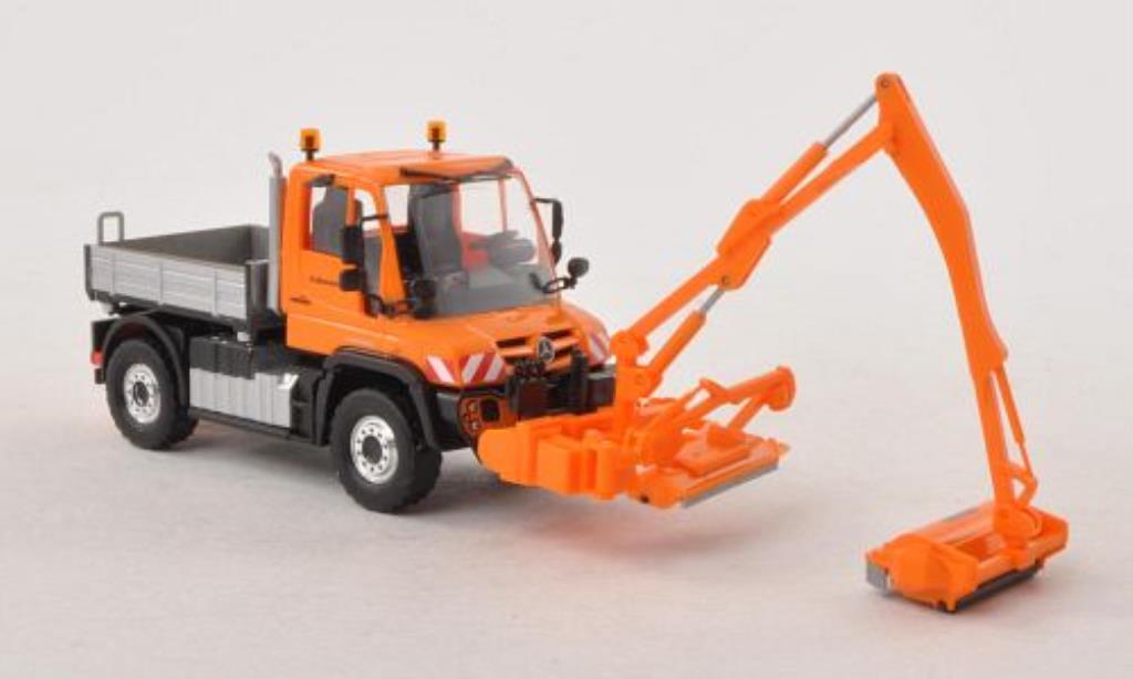 Mercedes Unimog 1/87 Busch U430 Pritsche Strassenmeisterei mit Mahwerk modelauto