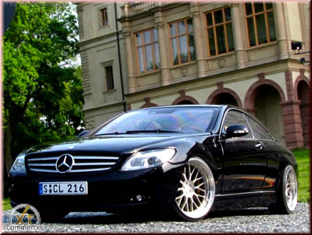 Mercedes Classe CL 1/18 Autoart zwart jantes bbs bords larges 19 pouces modelauto