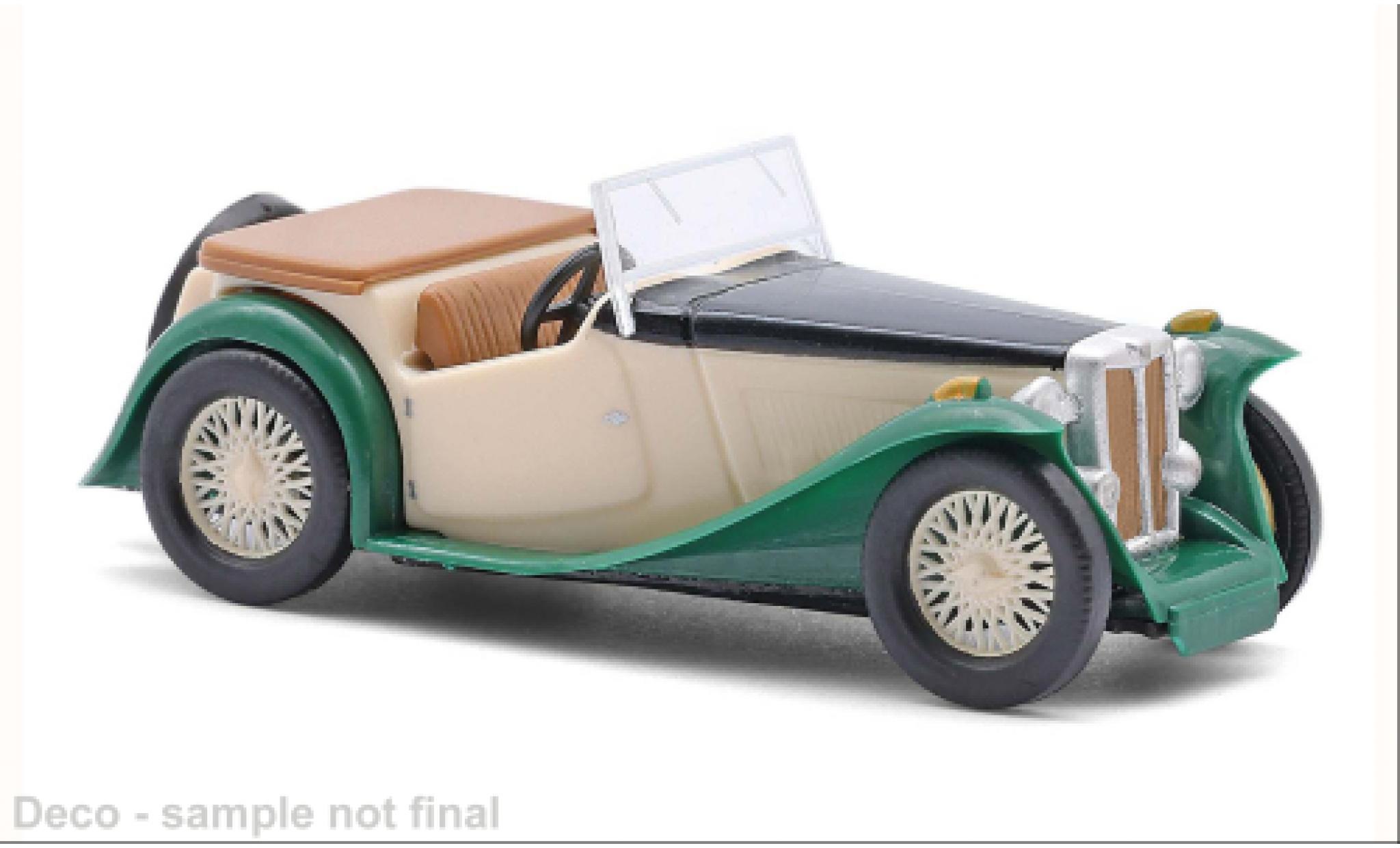 MG Midget 1/87 Busch TC beige/groen 1945 1:87 modelauto