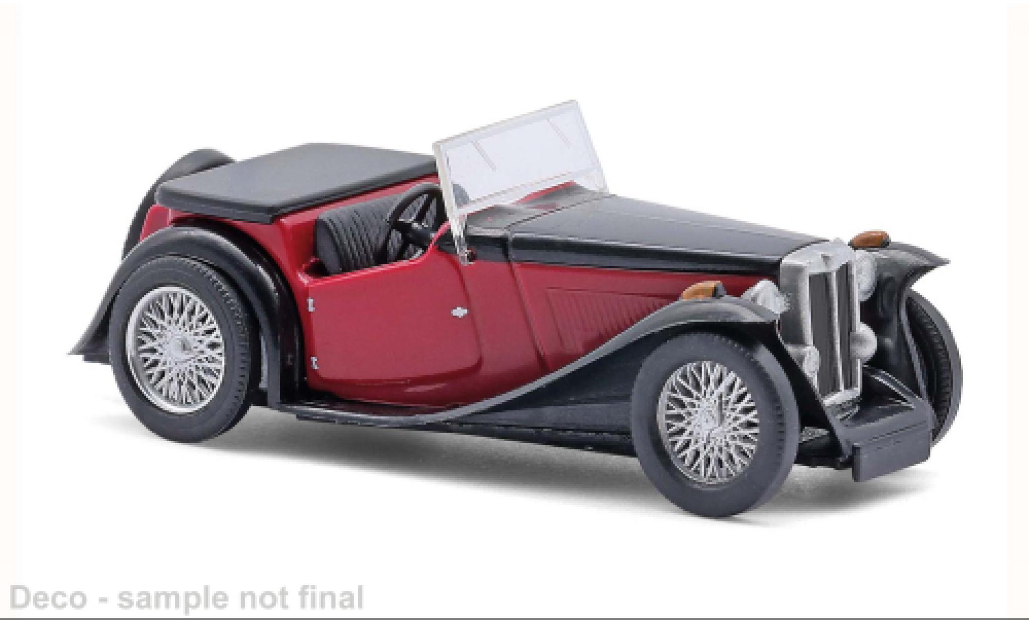 MG Midget 1/87 Busch TC rood/zwart 1945 1:87 modelauto