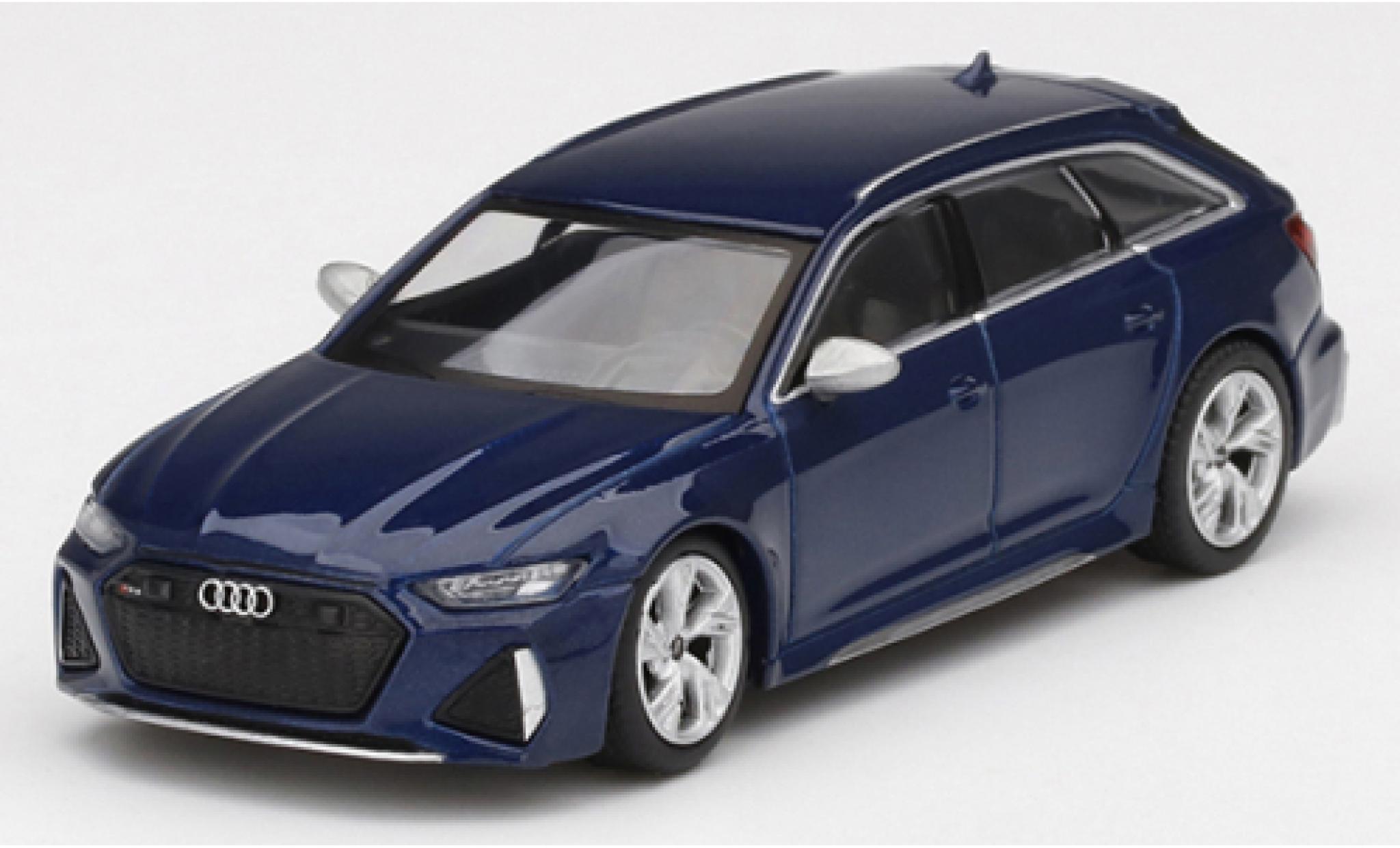 Audi RS6 1/64 Mini GT Avant (C8) metallic blauw modelauto
