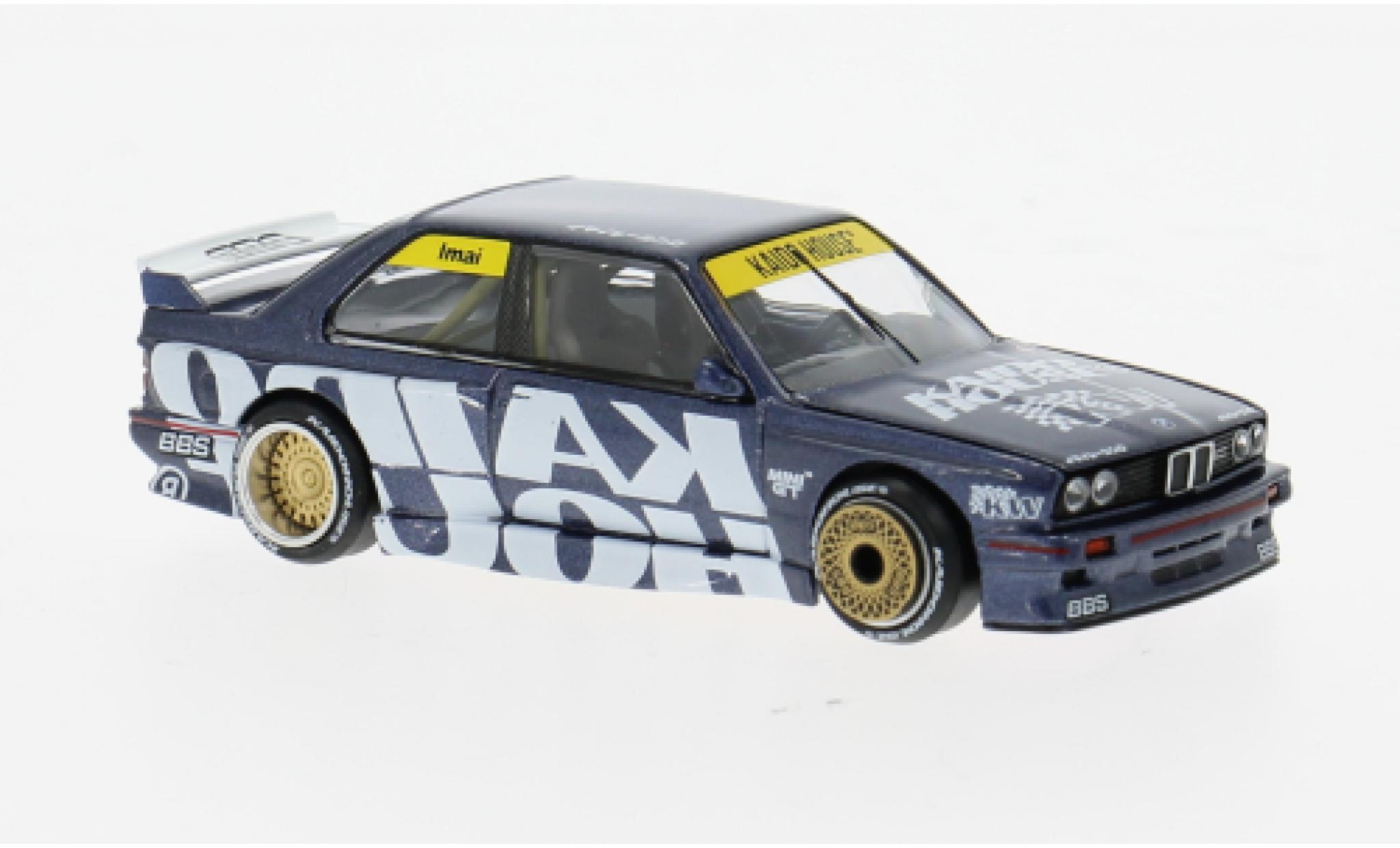 Bmw M3 1/64 Mini GT (E30) blauw 1989 1:64 modelauto