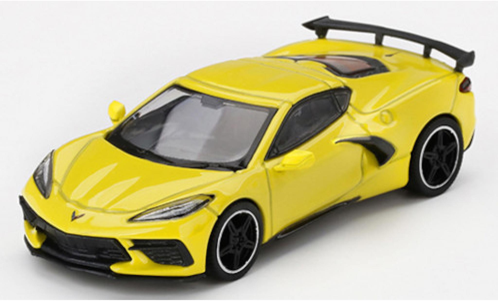 Chevrolet Corvette 1/64 Mini GT (C8) Stingray metallic geel 2020 modelauto