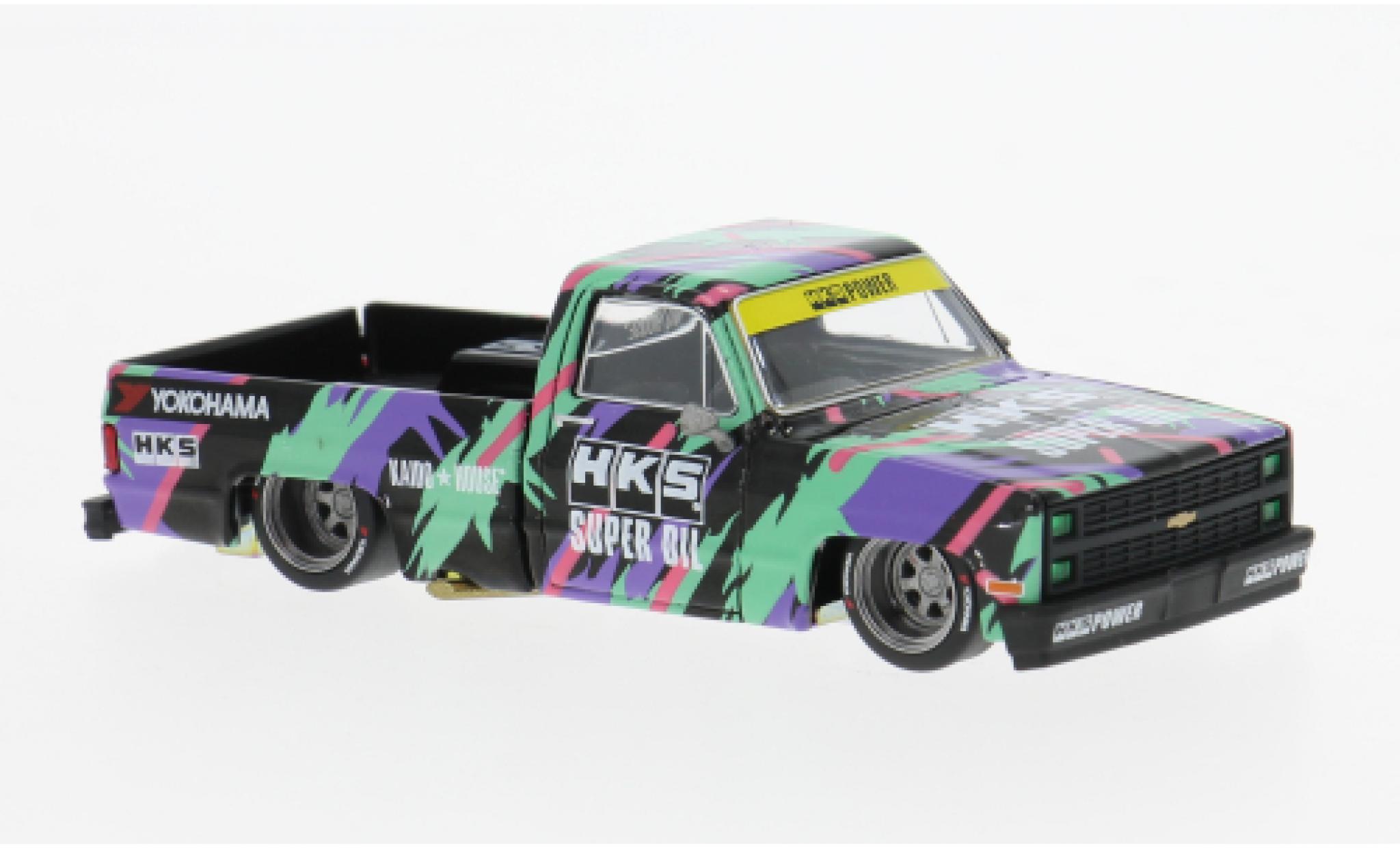 Chevrolet Silverado 1/64 Mini GT Kaido HKS V1 zwart/Dekor 1:64 modelauto
