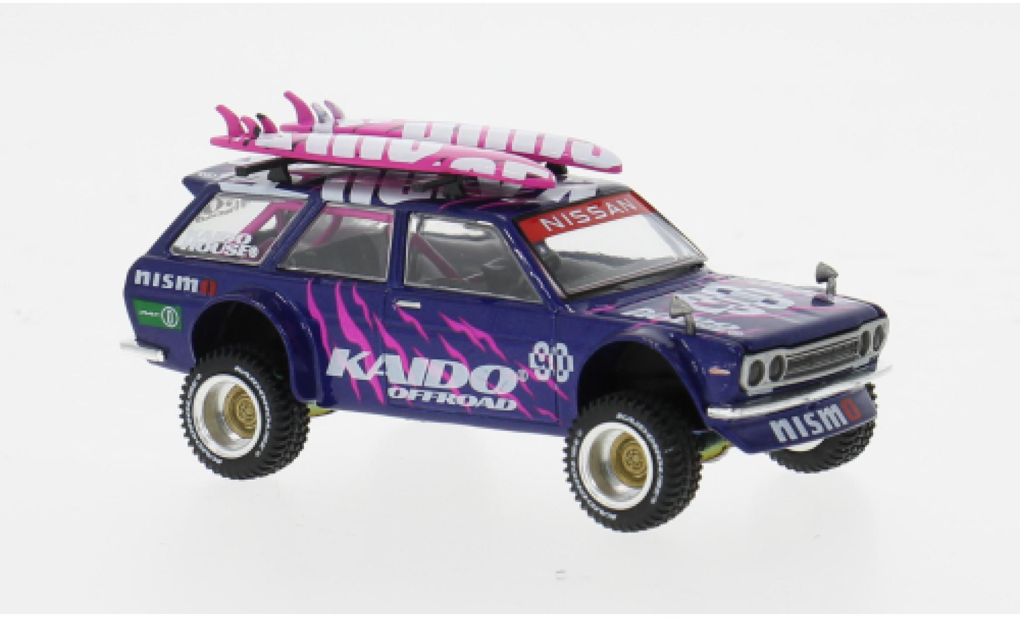 Datsun 510 1/64 Mini GT 4x4 Wagon paars/pink 1969 1:64 modelauto