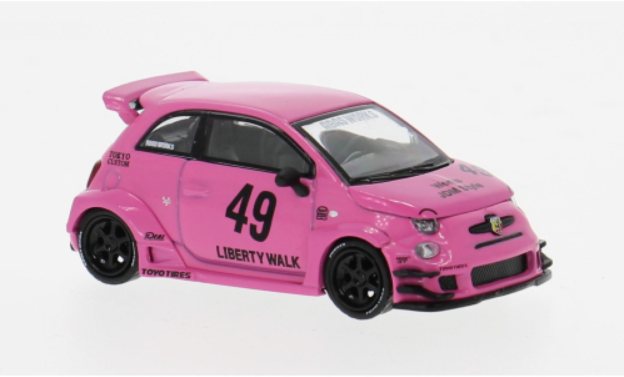 Fiat 595 1/64 Mini GT Abarth LB-Works pink 2024 1:64 modelauto
