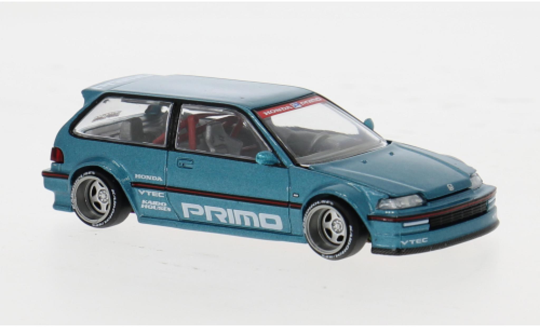 Honda Civic 1/64 Mini GT blauw 1987 1:64 modelauto