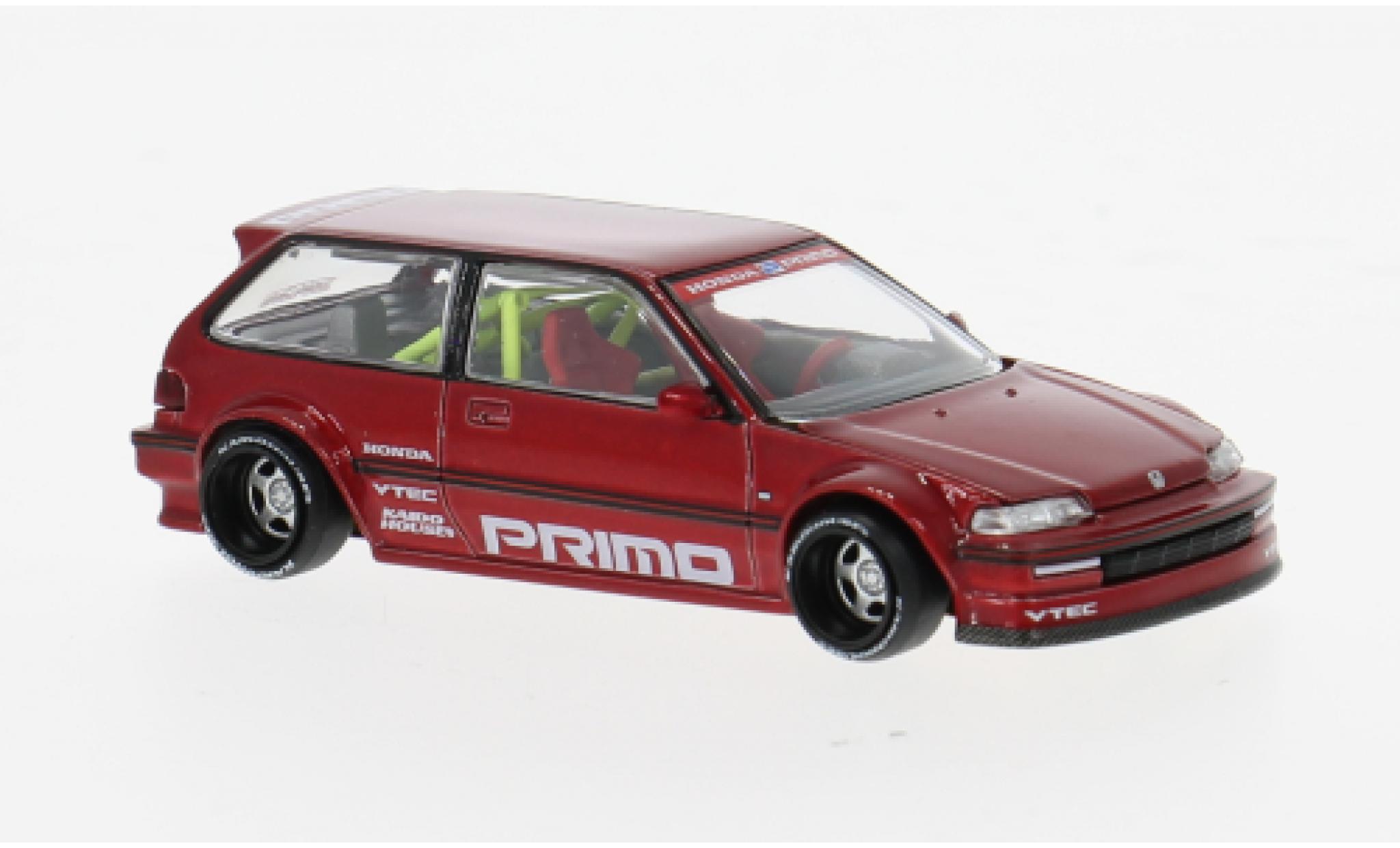 Honda Civic 1/64 Mini GT (EF) rood 1987 1:64 modelauto