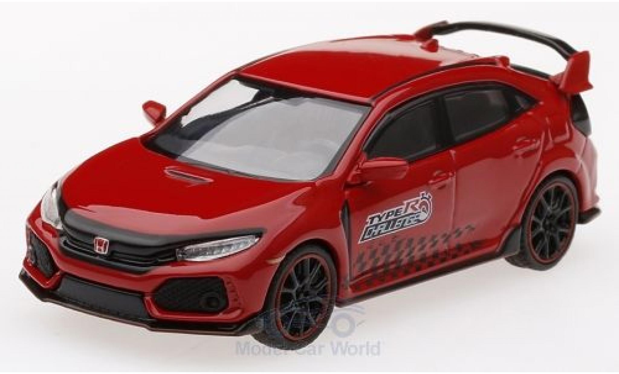 Honda Civic 1/64 Mini GT Type R (FK8) rood 2018 Time Attack modelauto