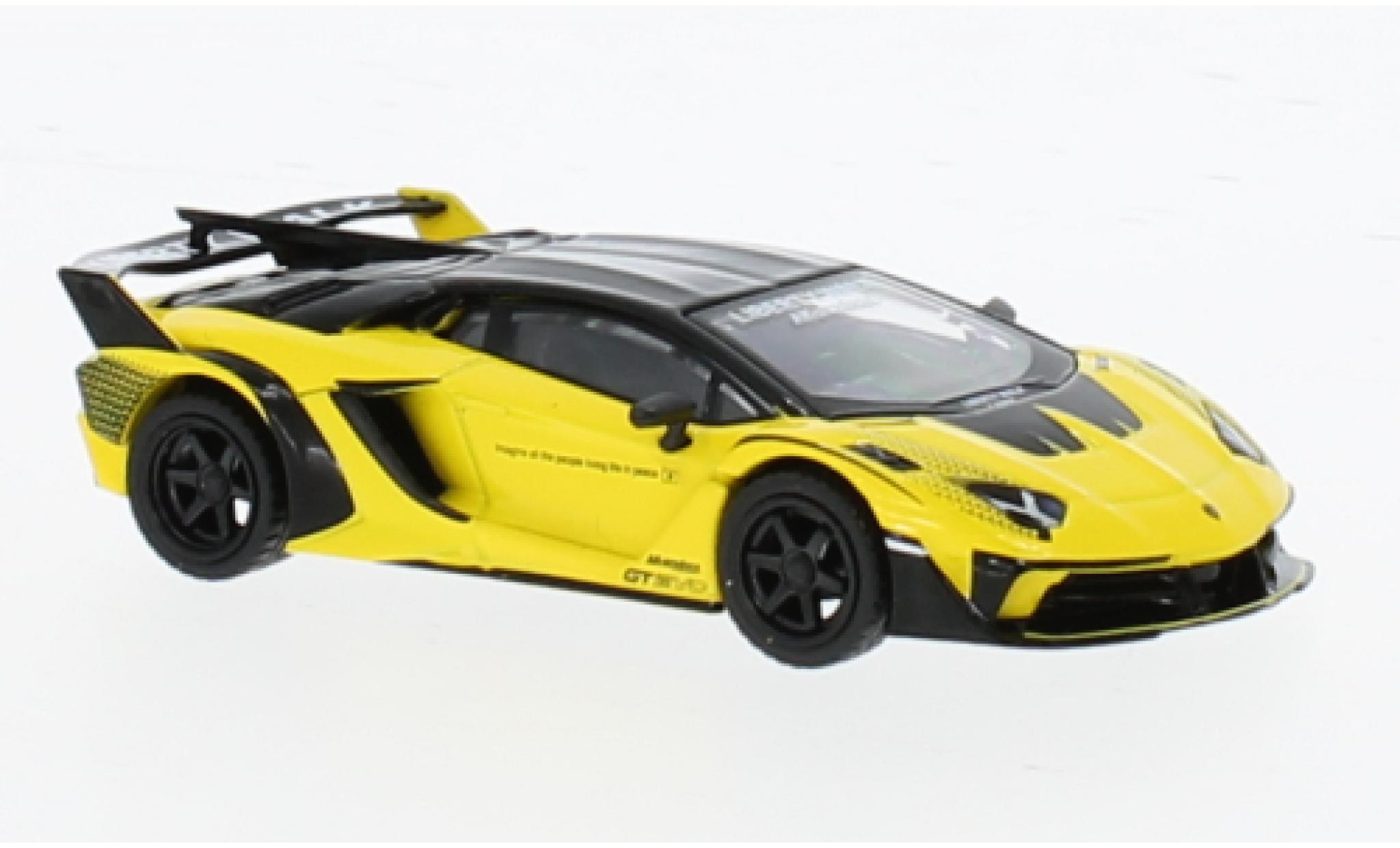 Lamborghini Aventador 1/64 Mini GT GT EVO LB-Silhouette Works geel 1:64 modelauto