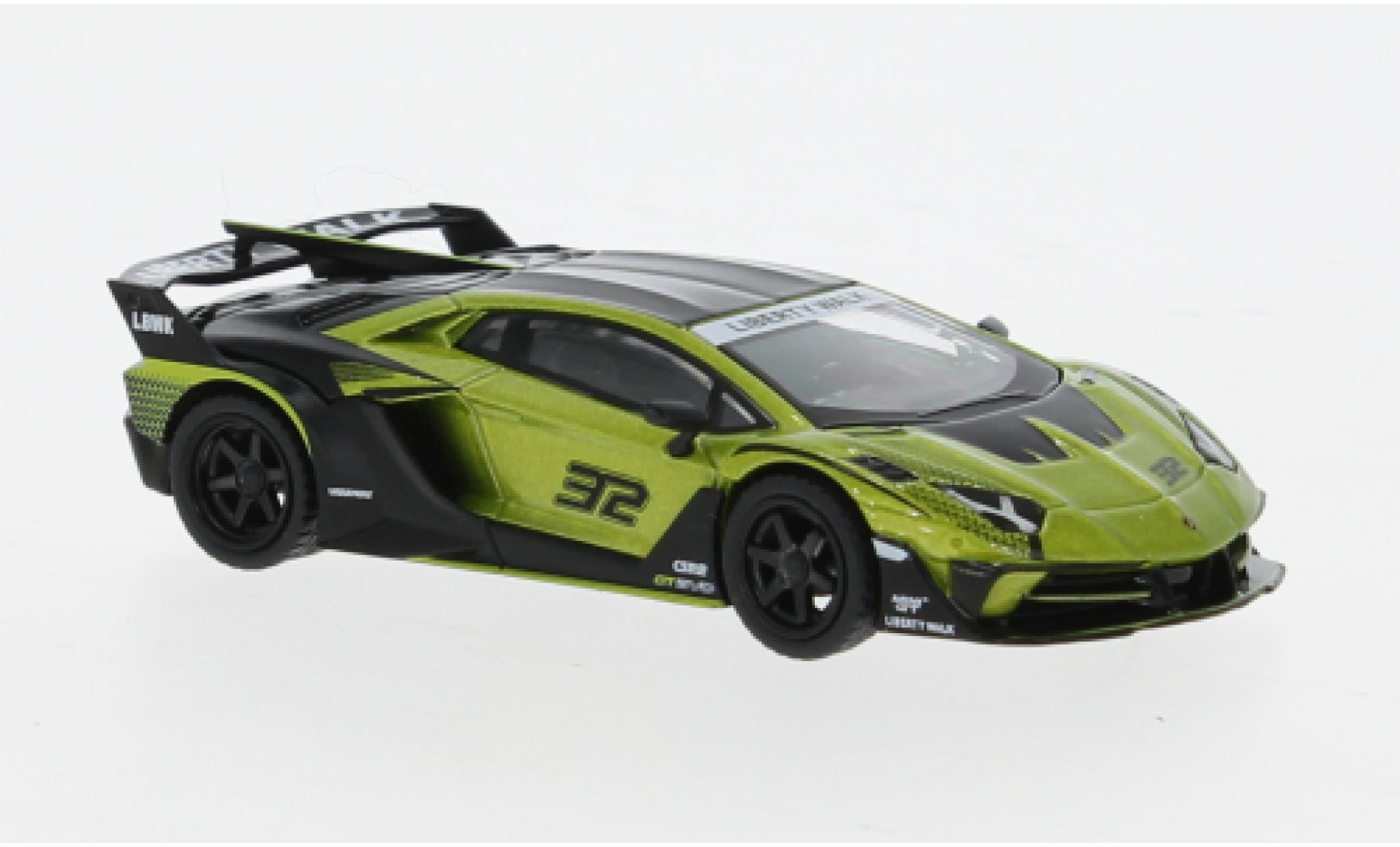 Lamborghini Aventador 1/64 Mini GT GT EVO LB-Silhouette Works groen 1:64 modelauto